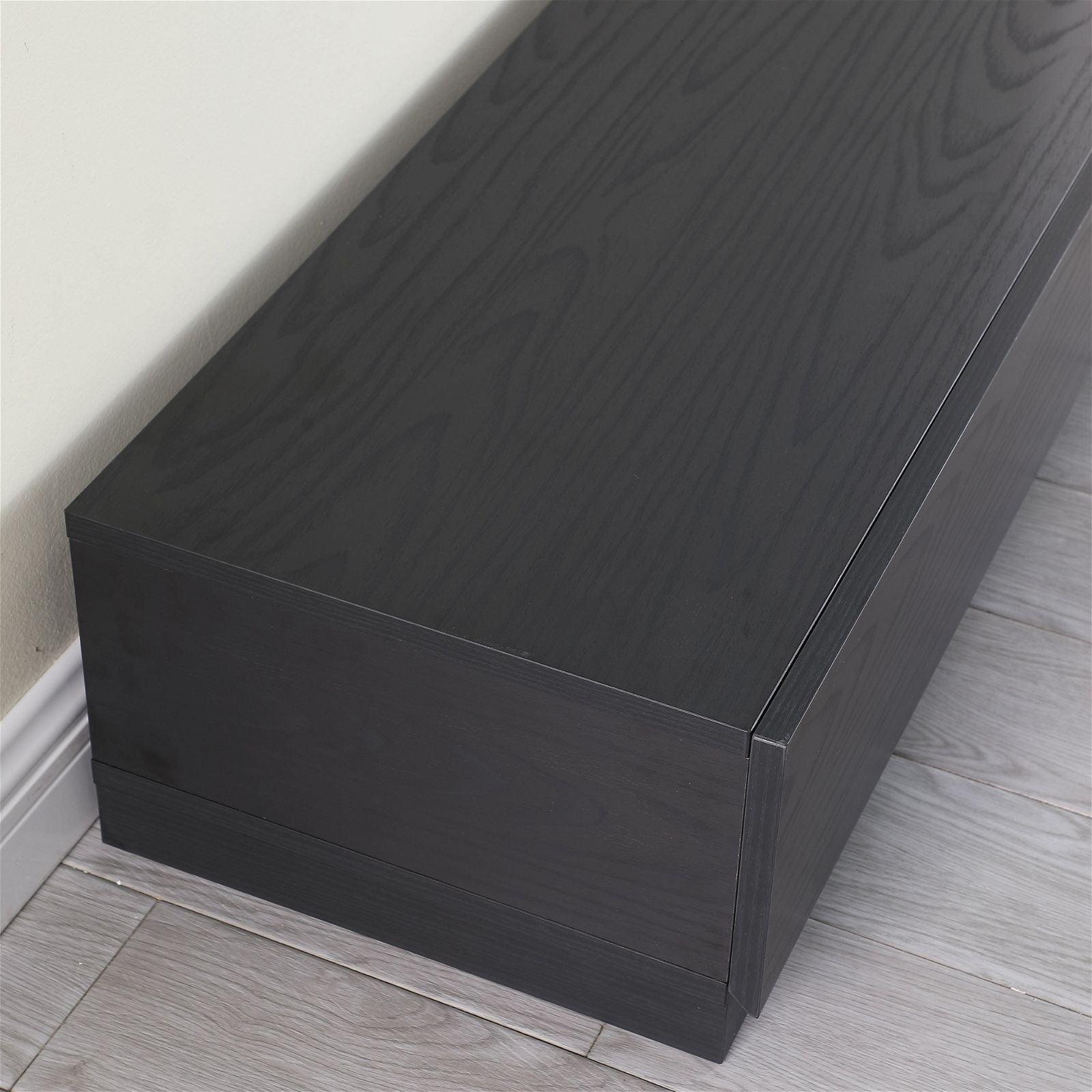 Criterion Coventry Extendable TV Stand 279cm - Black Oak Entertainment Center for Living Room, Home Theater & Media Storage