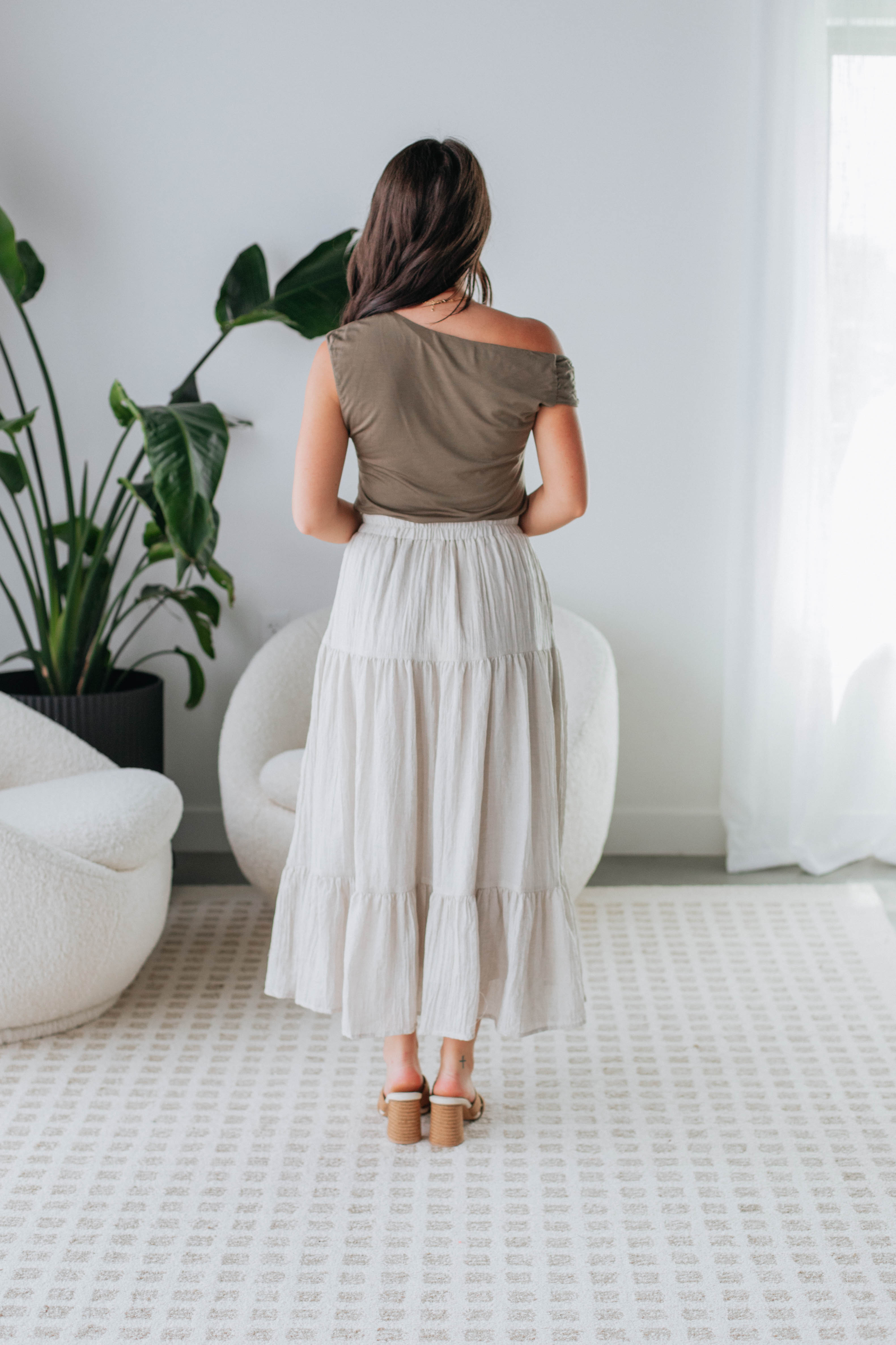 Annmarie Midi Skirt for Women - Flowy A-Line Summer Skirt with Pockets | Perfect for Casual Outfits, Beach Vacations & Office Wear