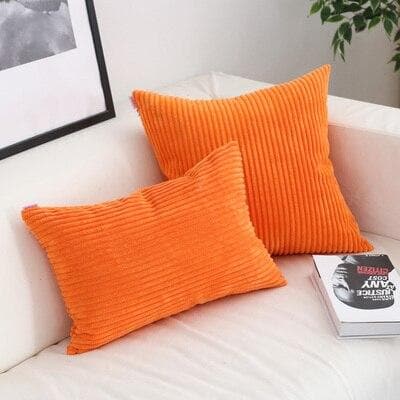 Soft & Durable Corduroy Cushion Covers - Washable Pillow Covers for Sofa, Bed & Chair - Home Decor & Living Room Accessories (Set of 2) - Perfect for Cozy Winter Nights & Home Styling