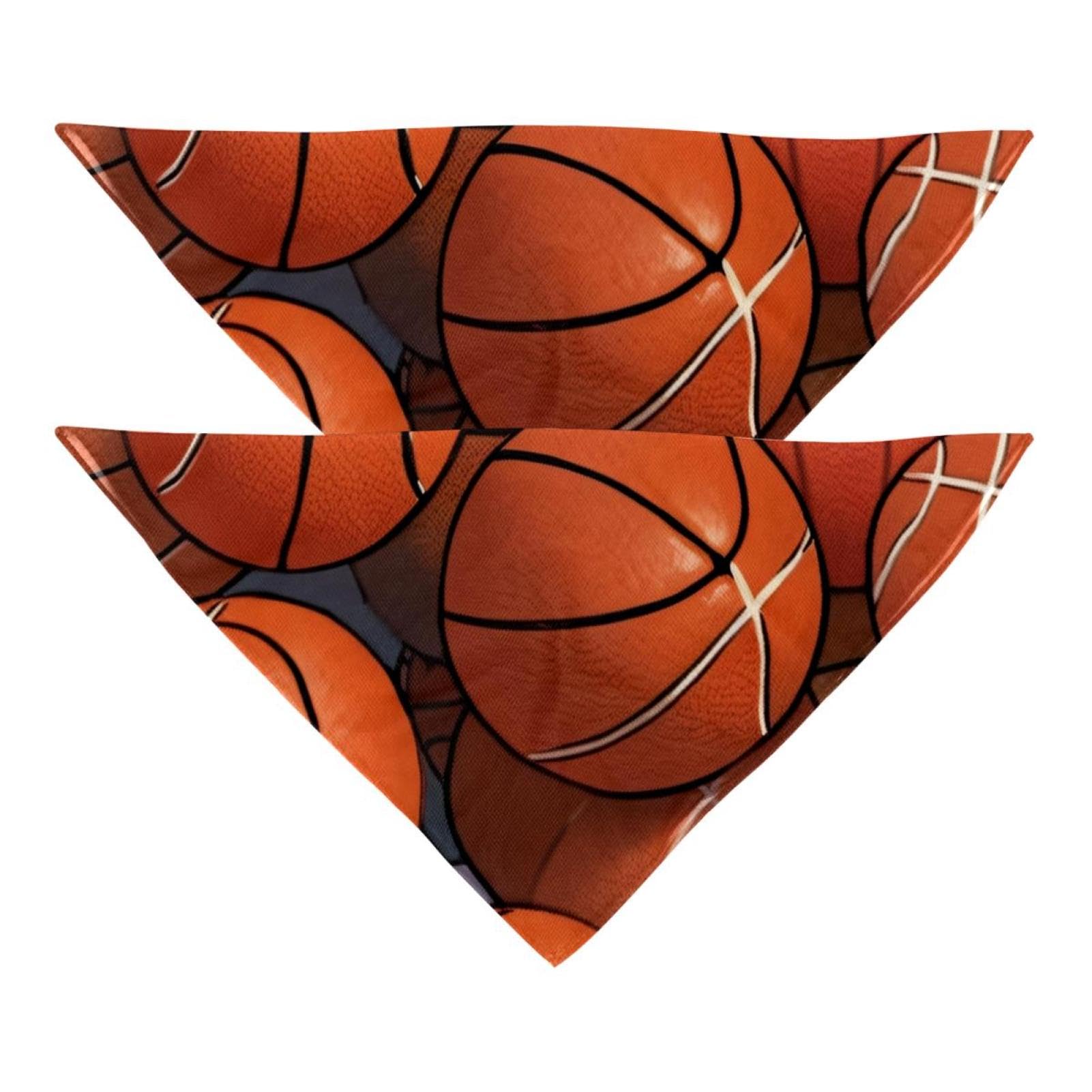 Premium Dog Bandanas for Pets - 2-Piece Basketball Design Dog Scarves & Pet Accessories for Dog Lovers | Perfect for Grooming, Photo Shoots & Outdoor Adventures