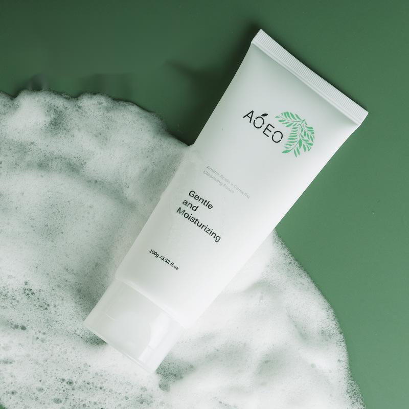 AOEO Camellia Amino Acid Facial Cleansing Foam - Gentle Foaming Face Wash for Sensitive Skin, Hydrating & Nourishing Daily Cleanser - Perfect for Morning & Night Skincare Routine
