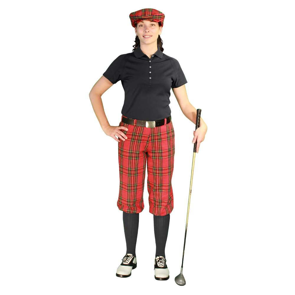 Royal Stewart Ladies Golf Outfit - Black Small Size 12 Polo Shirt - Perfect for Golf Tournaments & Country Club Events