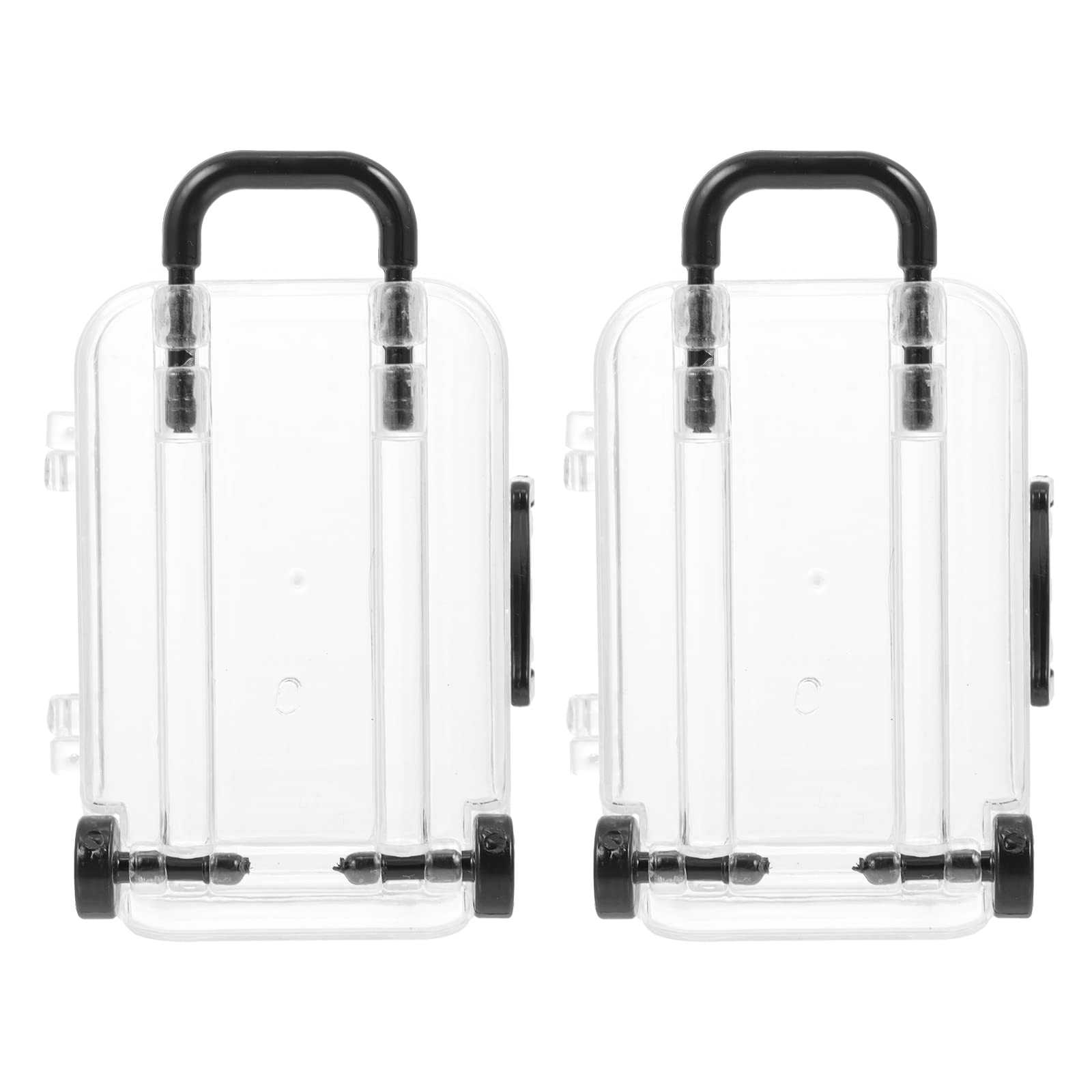 BESPORTBLE 2-Pack Plastic Storage Box with Lid - Jewelry Organizer Case, Home Decorative Storage Container for Travel Luggage Accessories, Closet & Bathroom Organization