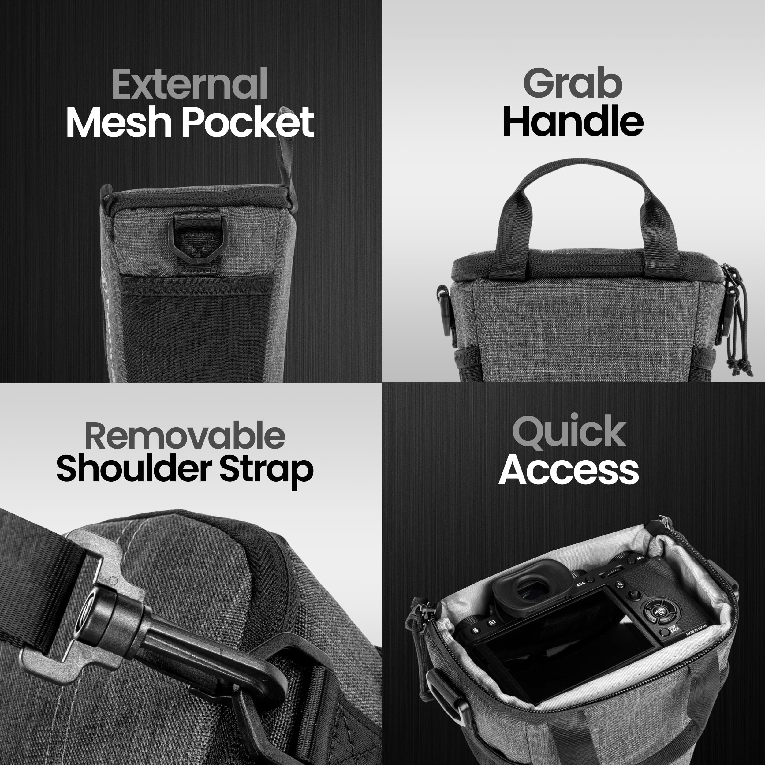 Tamrac Tradewind Zoom 1.4 DSLR & Mirrorless Camera Bag - Compact Crossbody Shoulder Bag for Photographers, Dark Grey - Perfect for Travel, Street Photography & Outdoor Shoots