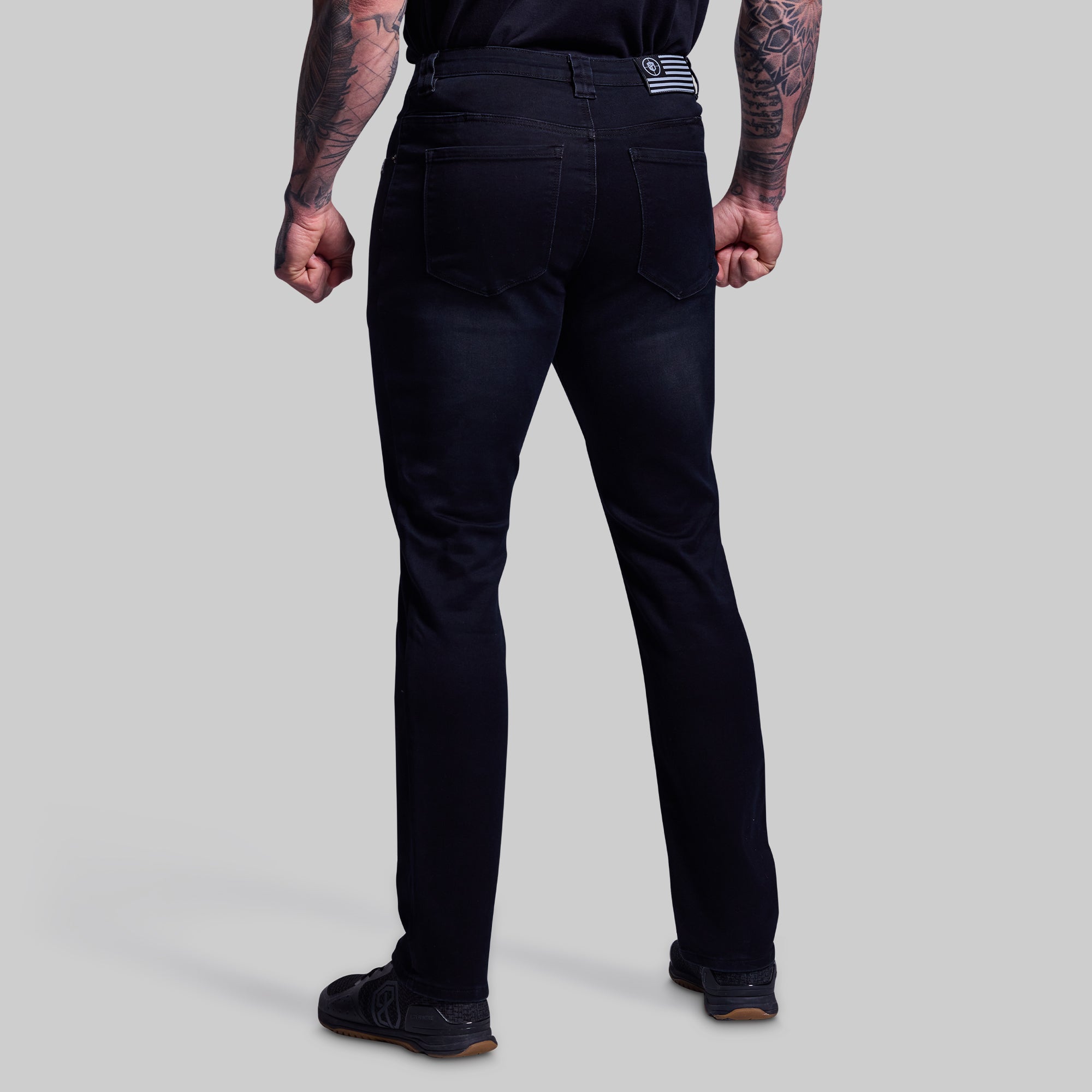 FLEX Recon Straight Leg Jeans for Men - Classic Black Denim Pants | Comfortable & Stylish for Casual Wear, Work, and Everyday Outfits