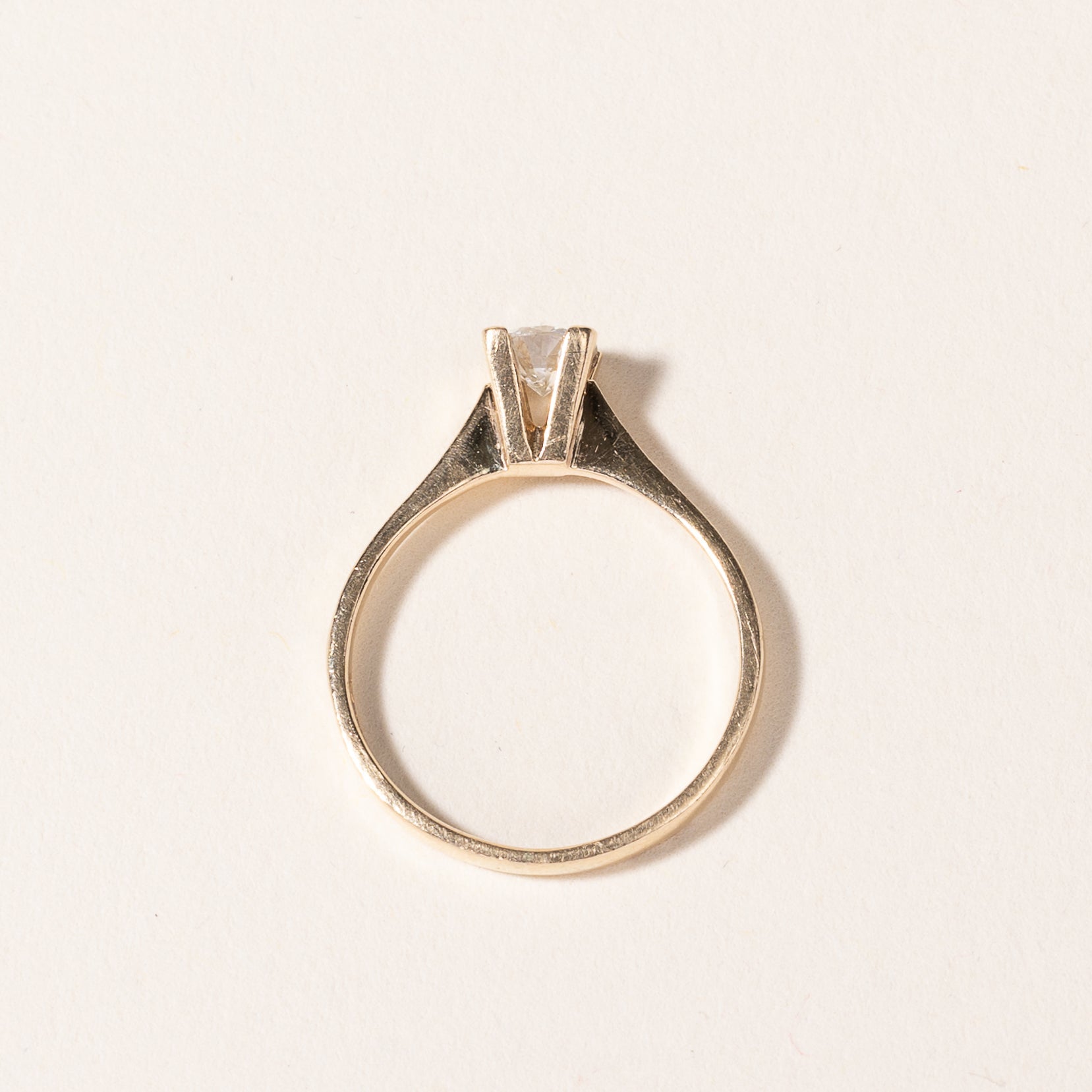 14K Yellow Gold Solitaire Diamond Ring - 0.35 Carat Total Weight (CTW) | Size 5.5 | Elegant Engagement & Wedding Band for Women | Perfect for Proposals, Anniversaries & Special Occasions