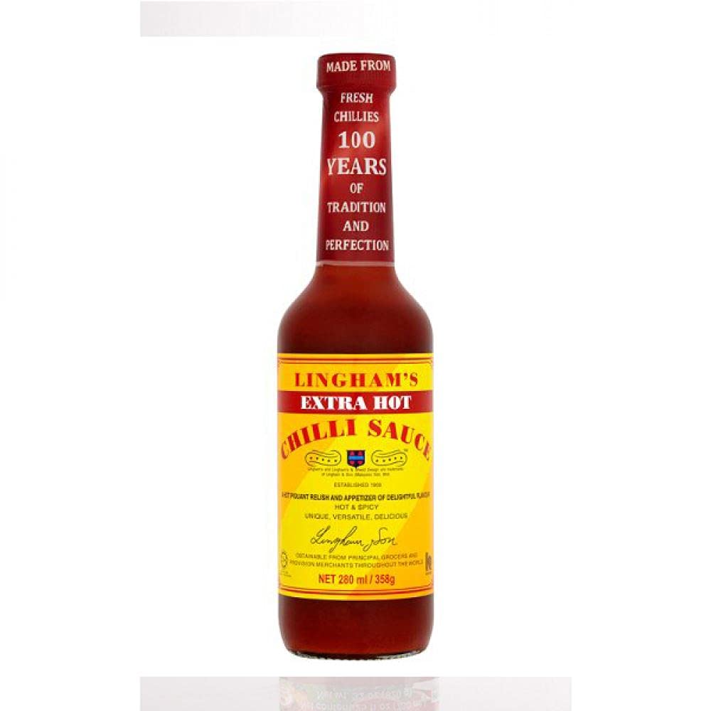 Lingham's Extra Hot Chili Sauce 358g (Pack of 2) - Premium Malaysian Hot Sauce for Cooking, Grilling & Dipping - Perfect for BBQ, Wings, Tacos & Asian Cuisine