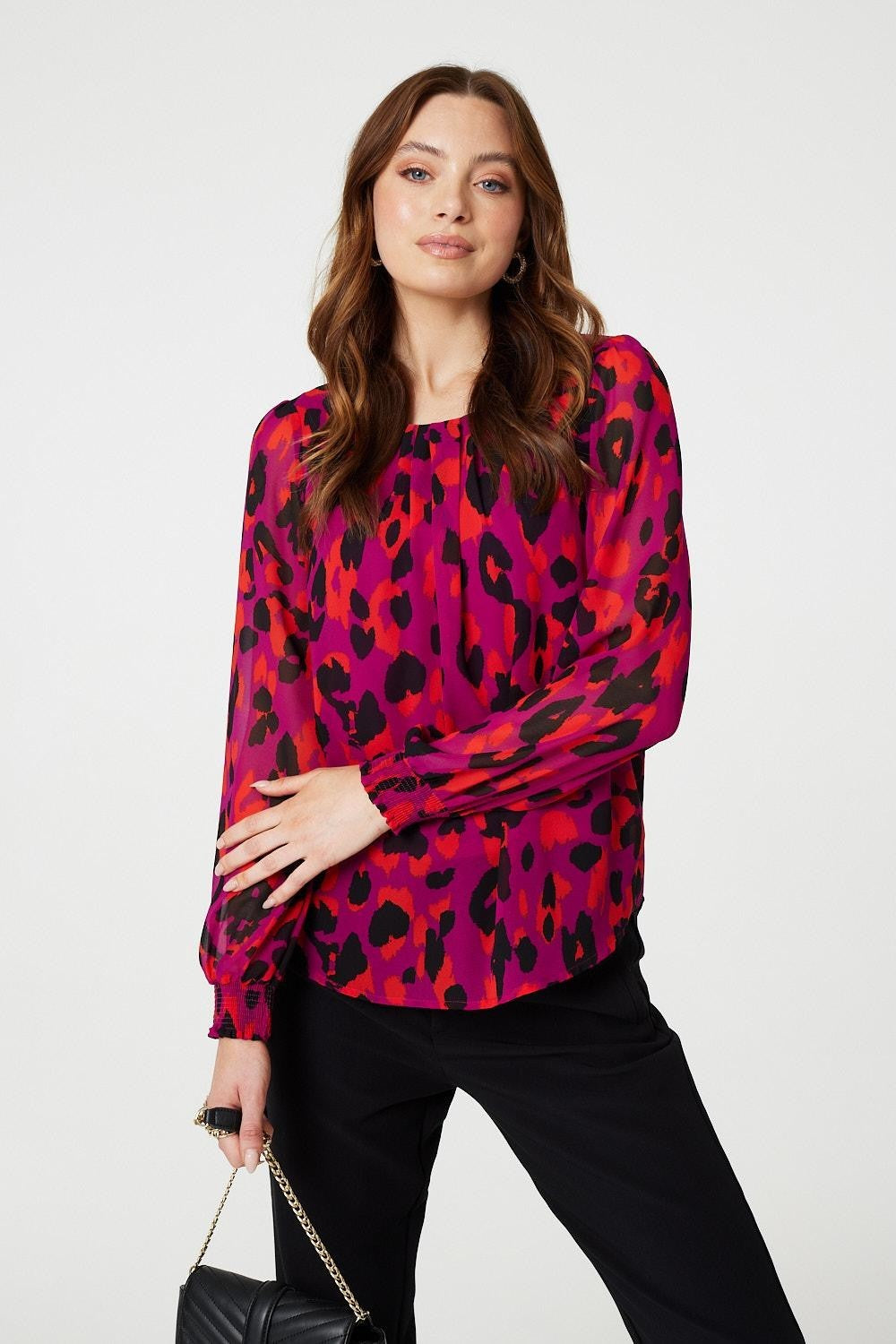 FUCHSIA 21BB1 Women's Fashion Top - Trendy Blouse for Casual Wear, Office, and Date Nights