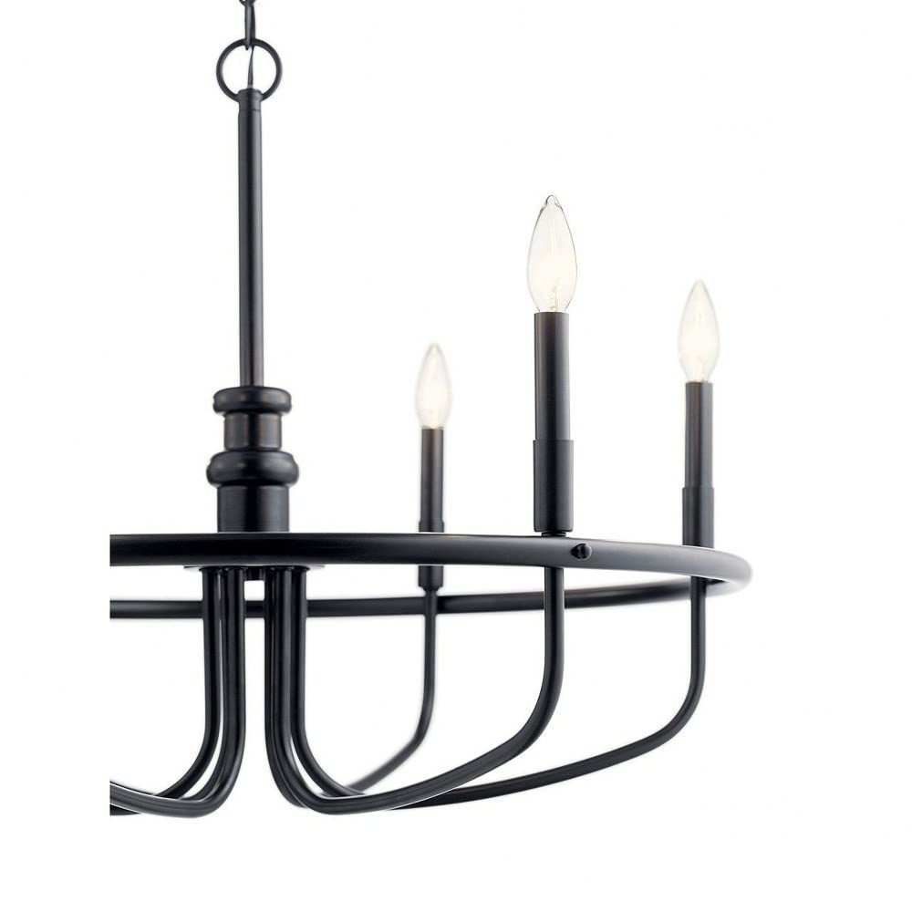 6-Light Modern Minimalist Chandelier - Brushed Nickel Finish - Perfect for Dining Room, Living Room or Bedroom Lighting