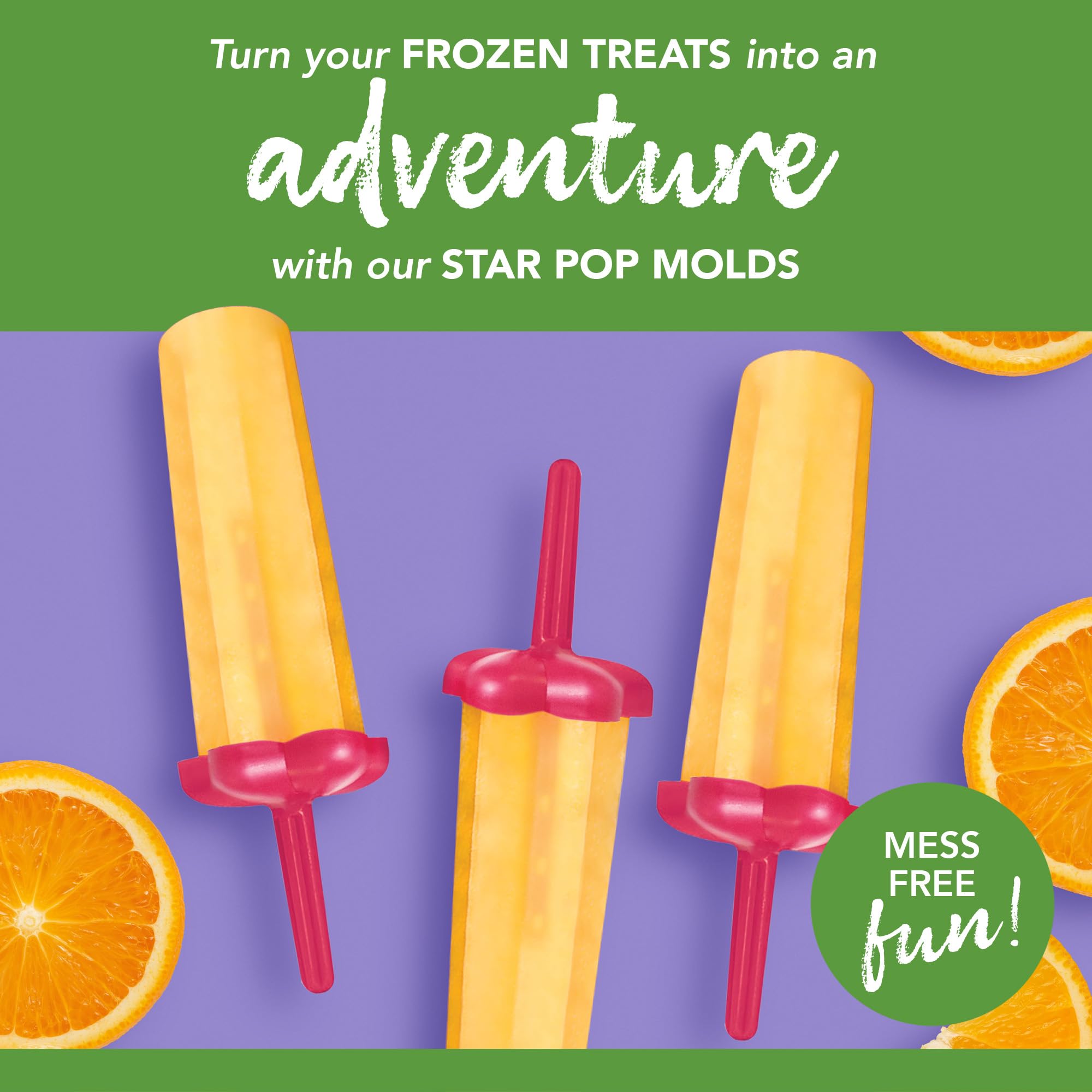 Tovolo Star Pop Popsicle Molds with Sticks (6-Pack, Fuchsia) - Reusable BPA-Free Ice Pop Maker for Homemade Frozen Treats - Dishwasher Safe Popsicle Stand for Easy Storage - Perfect for Summer Snacks, Kids Parties & Healthy Desserts