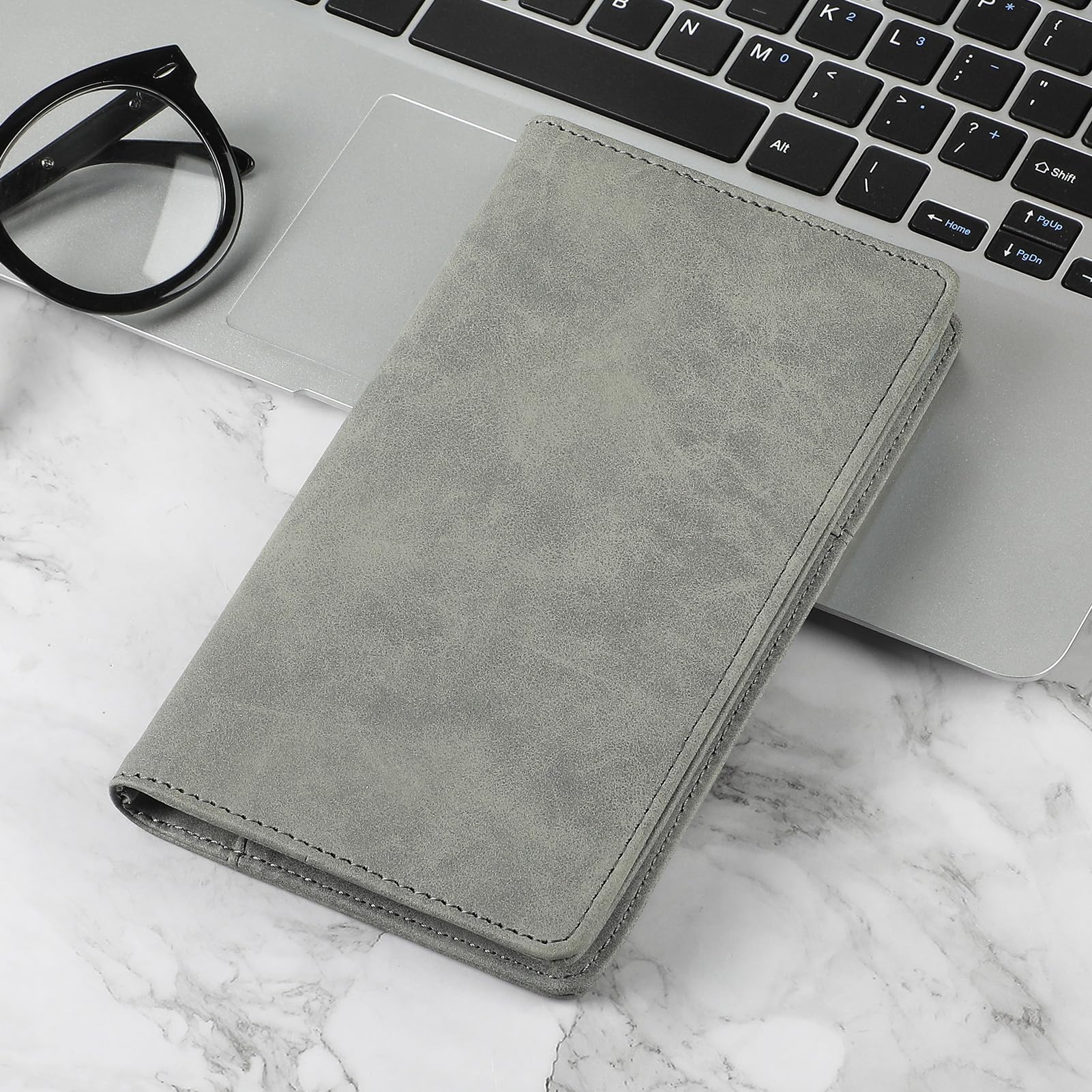MaxGear Professional PU Leather Business Card Organizer - Holds 240 Cards, Portable Credit Card Binder for Men & Women, Dark Gray - Perfect for Networking Events, Office Use & Business Travel