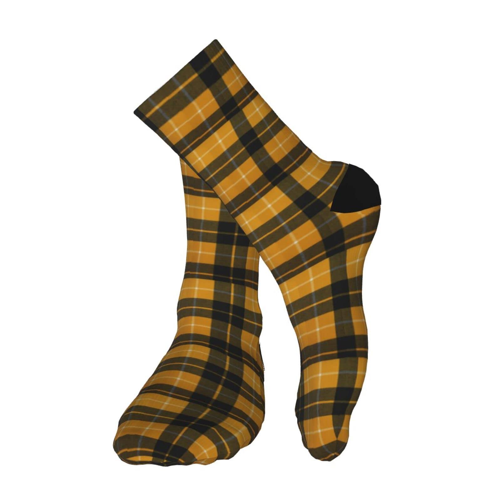 Men's & Women's Strathearn District Tartan Socks - Comfortable Flat Knit Crew Socks for Everyday Wear - Perfect for Work, School and Casual Outfits