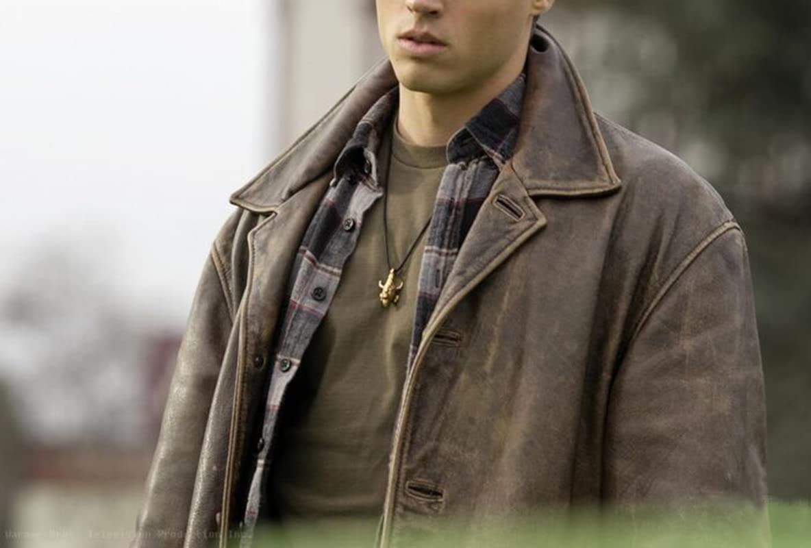 Men's Supernatural Dean Winchester Vintage Sheep Leather Jacket - Jensen Ackles Style Genuine Leather Coat for Men | Perfect for Halloween Cosplay, TV Show Costume & Casual Winter Wear