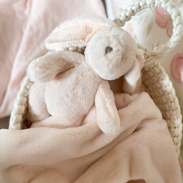Mon Ami Arabelle Pink Bunny Plush Stuffed Animal Toy - Soft Cuddly Bunny Doll for Kids, Girls & Boys | Perfect Gift for Easter, Birthday & Nursery Decor