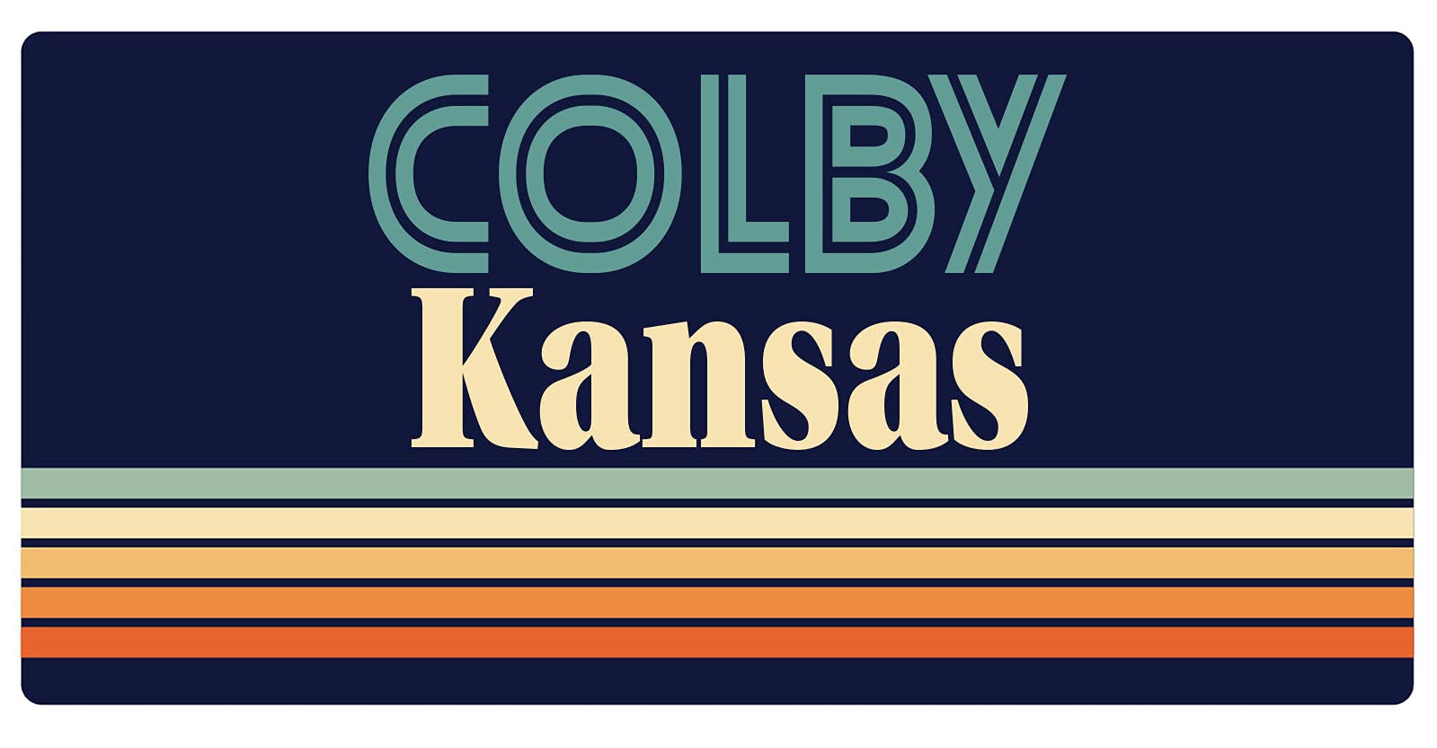 Colby Kansas 5 x 2.5-Inch Retro Fridge Magnet - Vintage Style Decorative Magnet for Refrigerators, Lockers & Metal Surfaces - Perfect for Home, Office & Dorm Room Decor