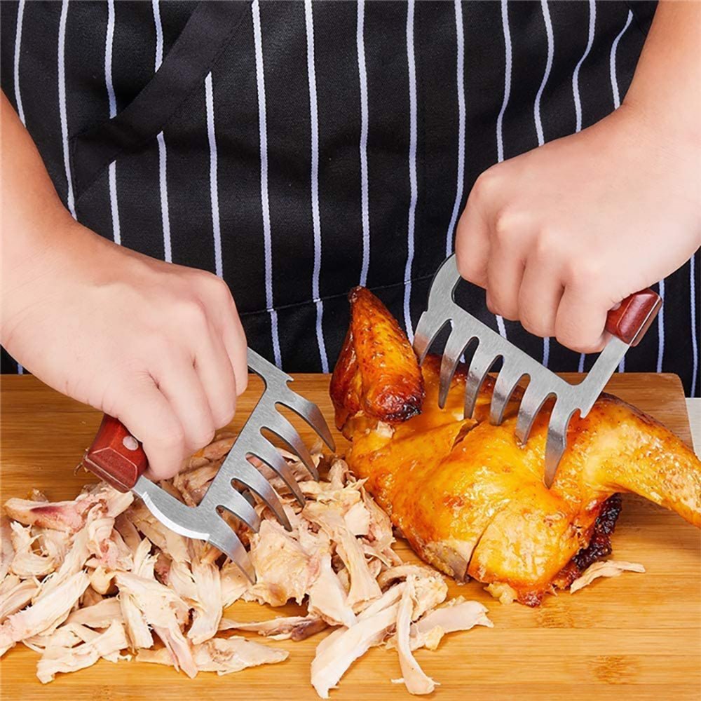 Premium Emilio BBQ Meat Shredder Claws - Heavy Duty Stainless Steel Forks Set of 2 - Perfect for Pulled Pork, Chicken, Beef & Turkey - Essential Grill Tools for Outdoor Cooking, Smoking & BBQ Parties