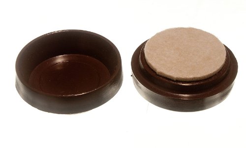 200 Pack Brown Castor Cups with Felt Pads - 60mm Heavy Duty Furniture Floor Protectors for Chairs, Tables & Sofas - Prevent Scratches on Hardwood & Tile Floors