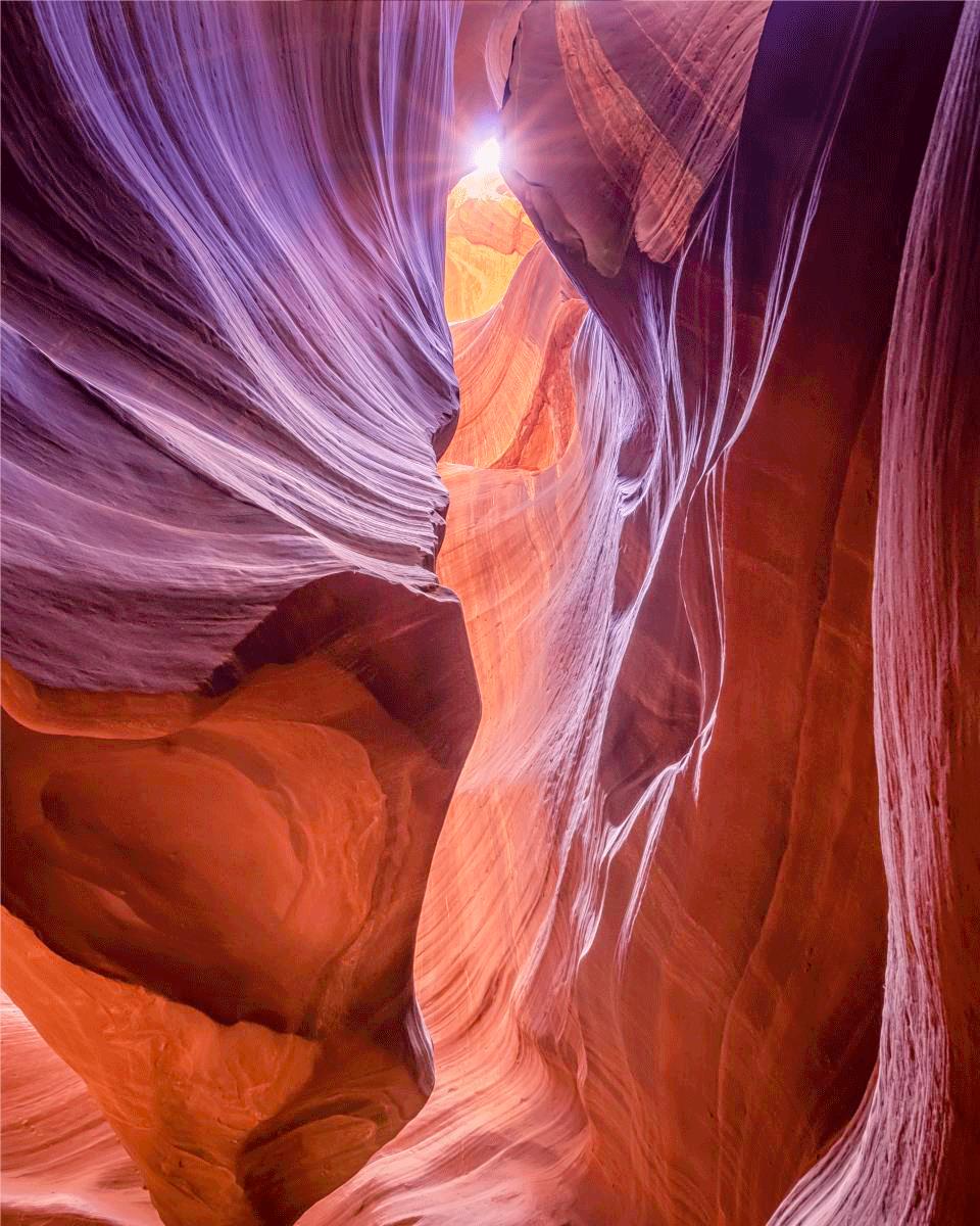 Antelope Canyon Sunburst Wall Art - Stunning Desert Landscape Photography Print for Home & Office Decor | Perfect for Living Room, Bedroom, or Office Wall Display