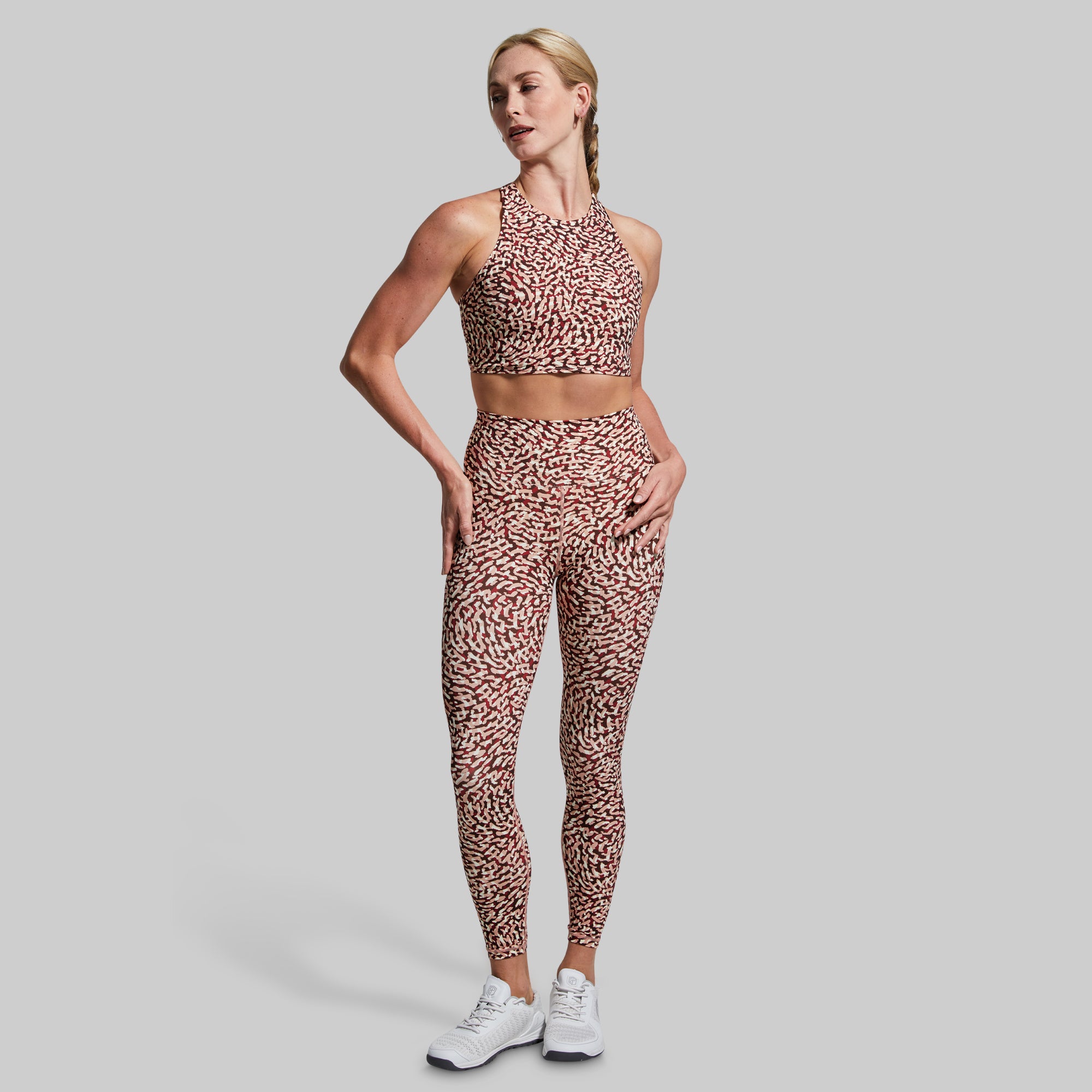 Synergy High-Waist Yoga Leggings for Women - Soft & Stretchy Workout Pants (Pebble Color) - Perfect for Yoga, Gym, Running & Everyday Wear