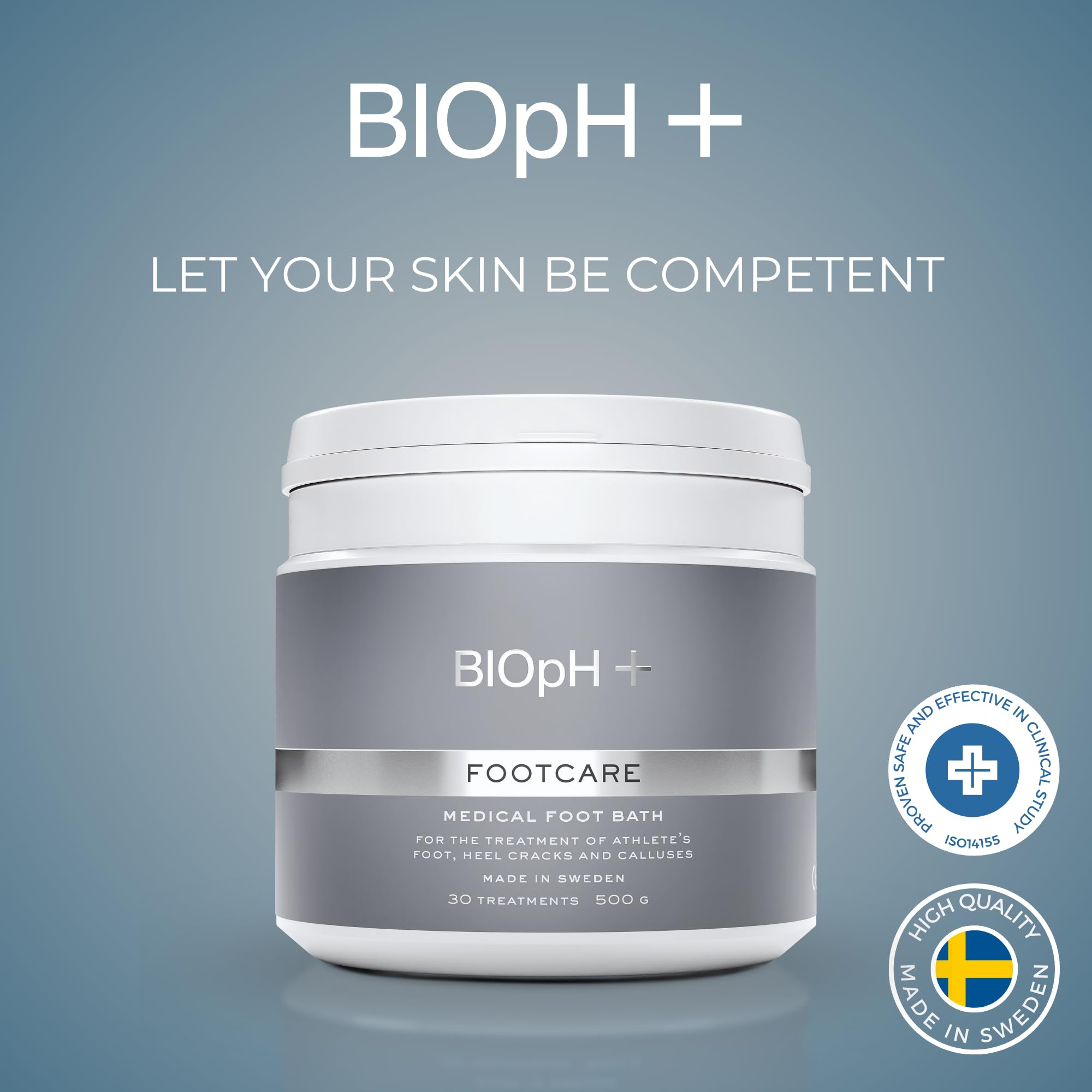 BIOpH+ Footcare 500g - Antifungal Foot Soak for Spa & Bath - Treats Athlete's Foot, Cracked Heels & Calluses - Natural Foot Treatment for Relaxation & Hygiene - Perfect for Home Spa & Pedicure Care