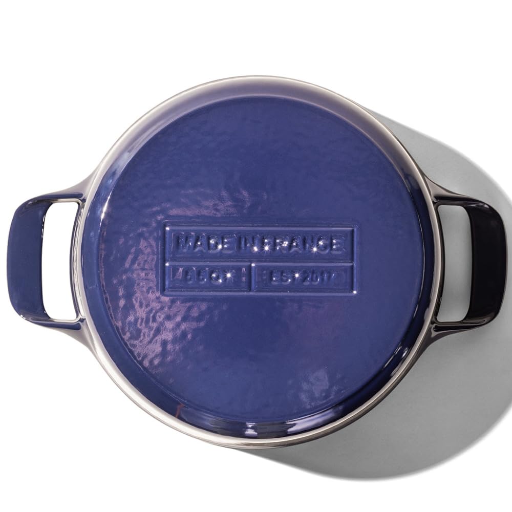 Premium 5.5 Quart Enameled Cast Iron Dutch Oven - Blue French Cookware with Superior Heat Retention & Durability - Induction Compatible Professional Kitchen Essential - Perfect for Braising, Baking & Slow Cooking at Home