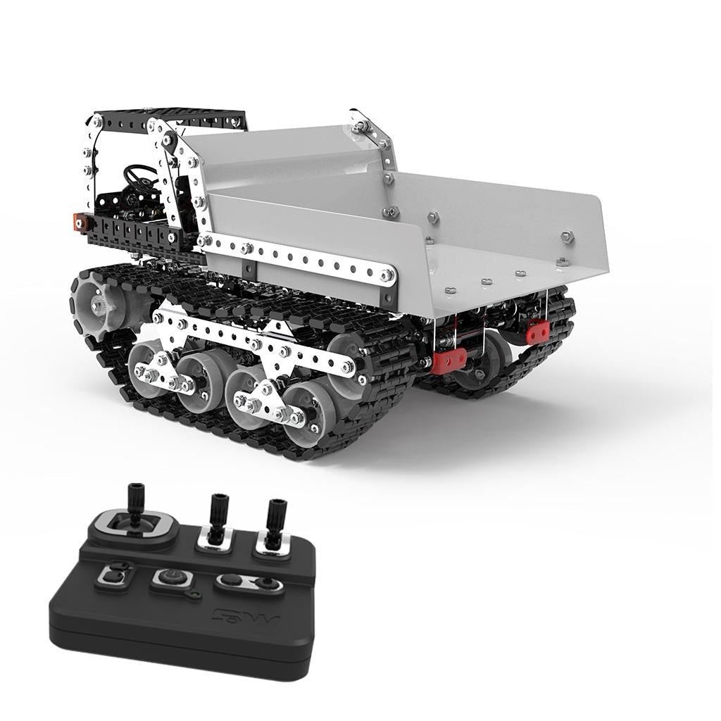 10 Channel Remote Control Dump Truck Toy - DIY Stainless Steel 2.4G Wireless RC Construction Vehicle for Kids Outdoor Play & Sandbox Fun