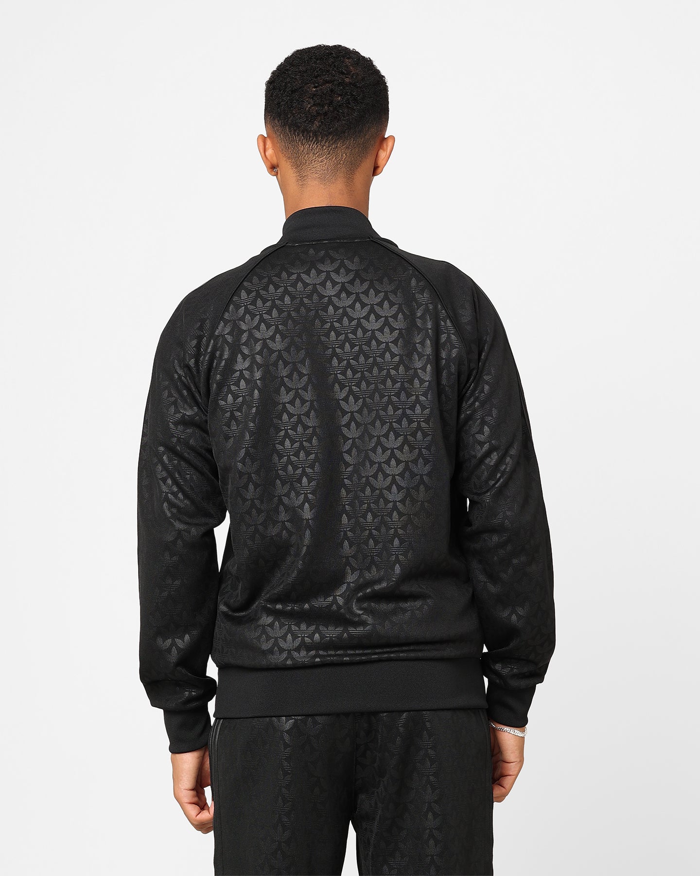 Adidas Monogram Straight Tracksuit Jacket for Men - Black Athletic Running Jacket with Graphic Design | Perfect for Gym, Jogging & Streetwear Fashion