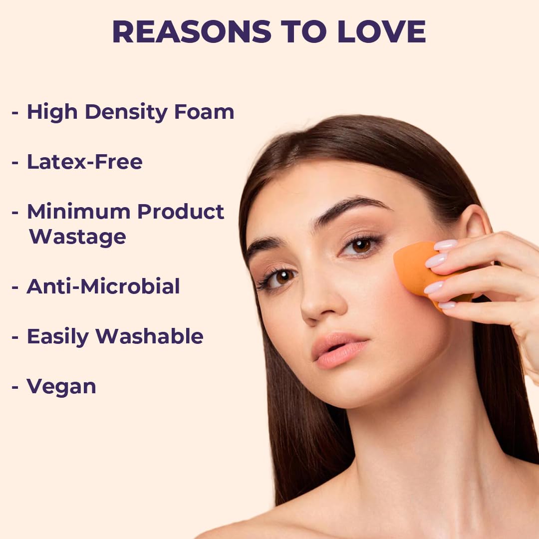 Sanfe Beauty Blender Set - 6 Pack Premium Makeup Sponges for Flawless Foundation & Concealer Application | Soft Blending Puff for Liquid & Powder Cosmetics | Perfect for Daily Makeup, Professional Use & Travel