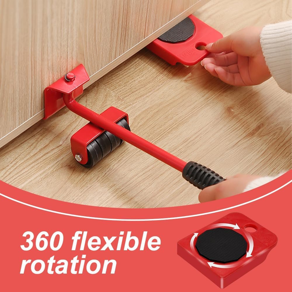Heavy Duty Furniture Moving Tool Set with Wheels - Furniture Lifter and Sliders Kit for Sofa, Bed & Appliances - Easy Home & Office Relocation Solution