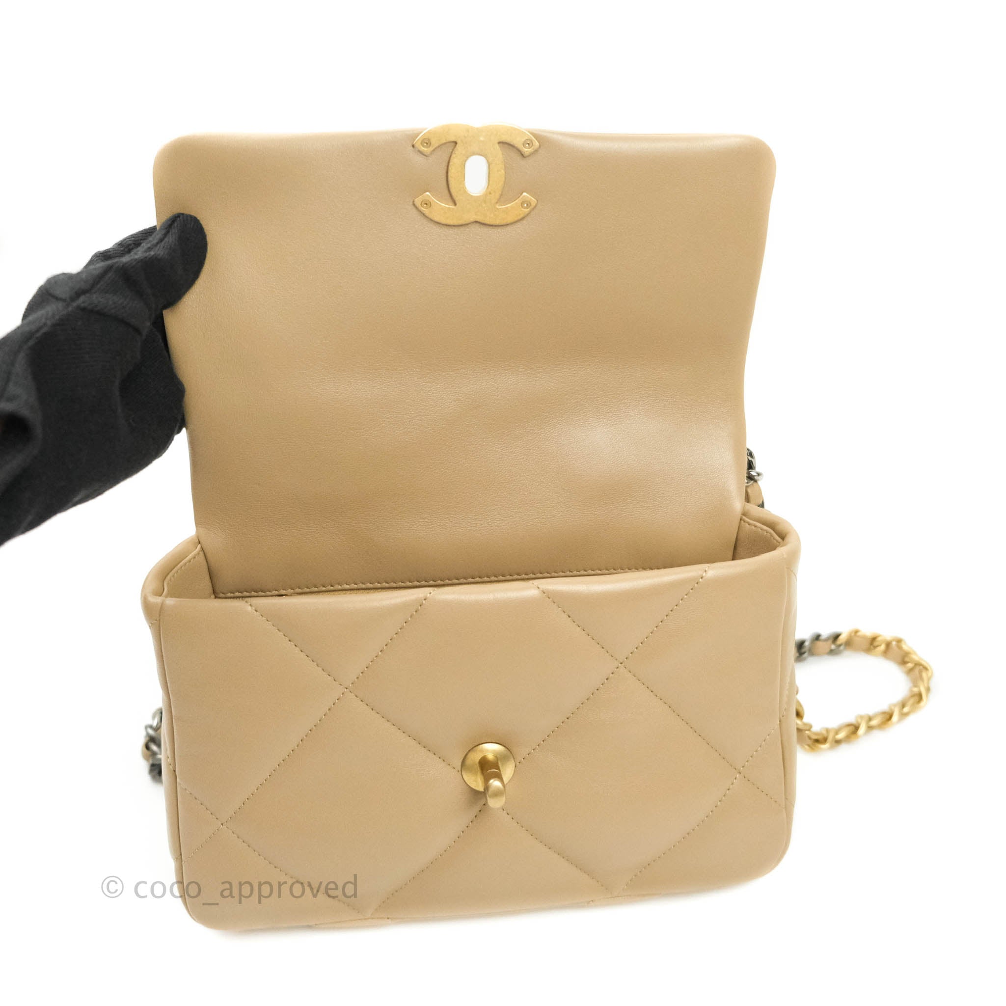 Chanel 19 Small Handbag in Dark Beige with Mixed Hardware - 21S Collection | Luxury Crossbody Bag for Women, Perfect for Date Night & Evening Events
