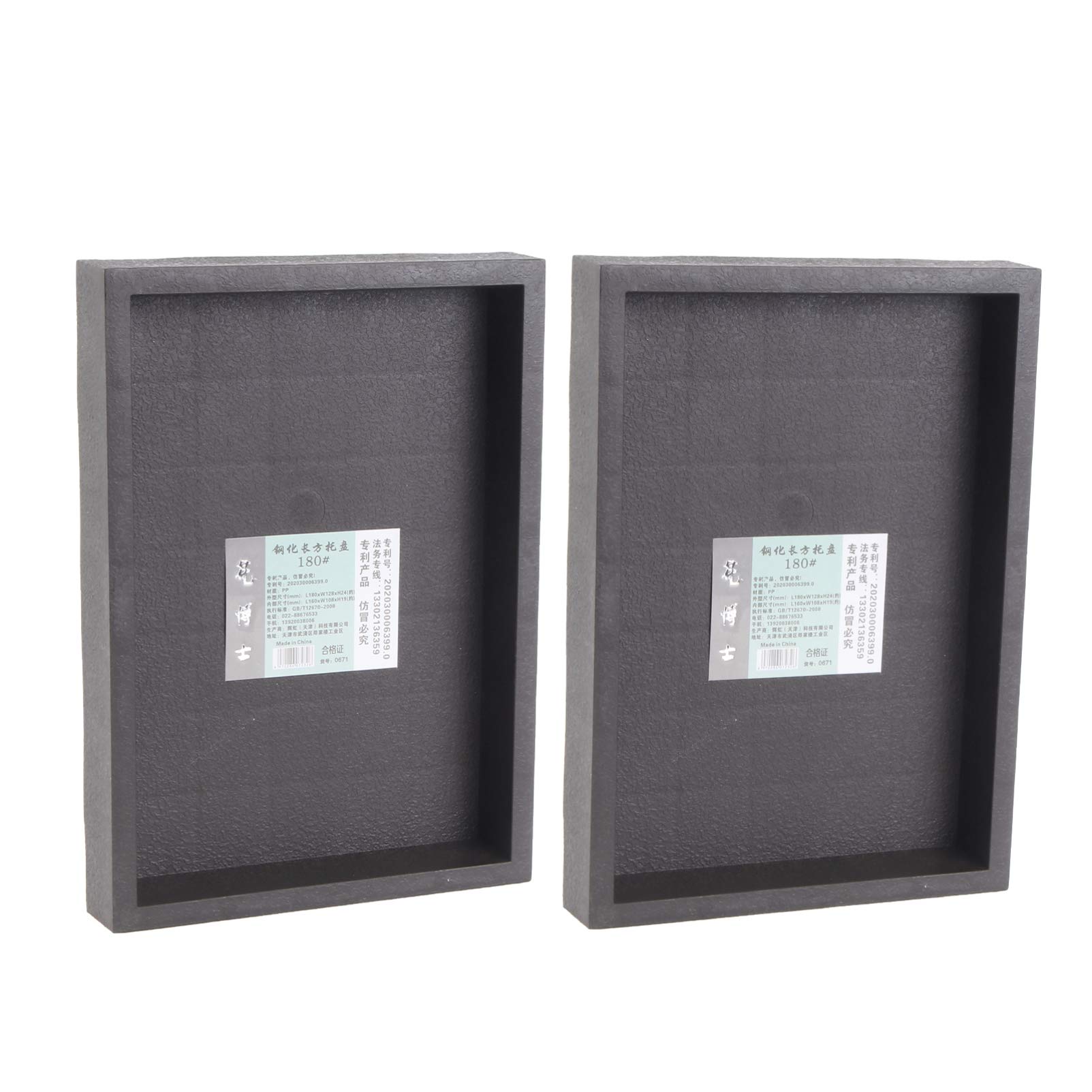 DOITOOL 2-Pack Resin Plant Saucer Drip Trays - Deepened Rectangular Water Pans for Indoor/Outdoor Flower Pots - Durable Plant Pot Trays with Serving Tray Function - Perfect for Garden, Balcony, and Home Decor