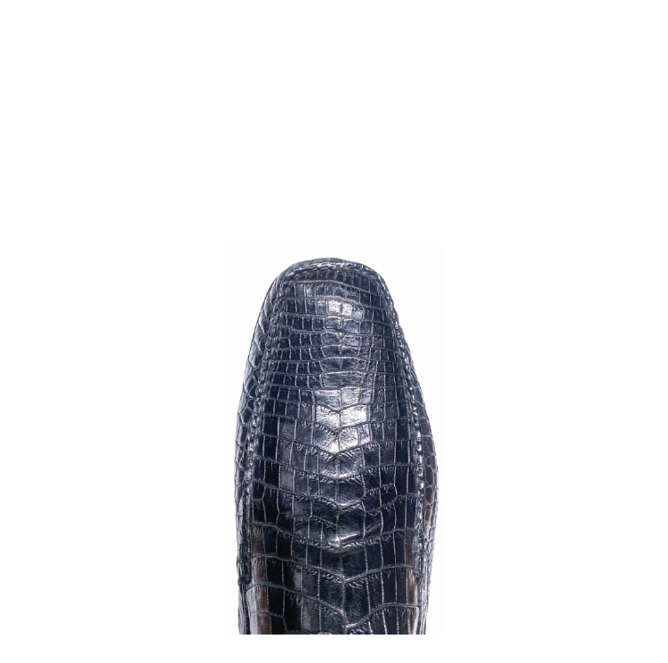 Premium Men's Black Casual Crocodile Leather Driver Moccasins - Comfortable & Stylish Loafers for Driving, Office & Everyday Wear
