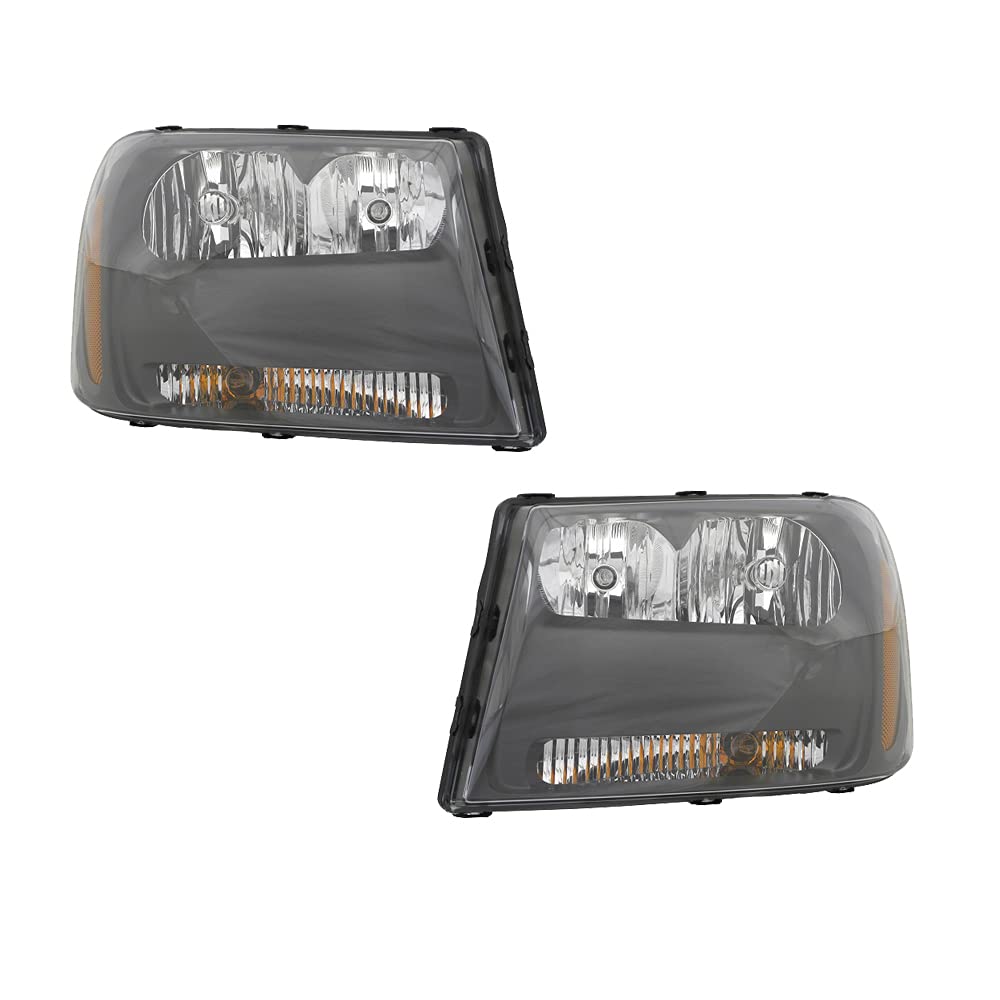 Halogen Headlights Replacement Pair for 2006-2009 Chevy Trailblazer - Driver & Passenger Side - Bright White Light for Night Driving & Off-Road Adventures