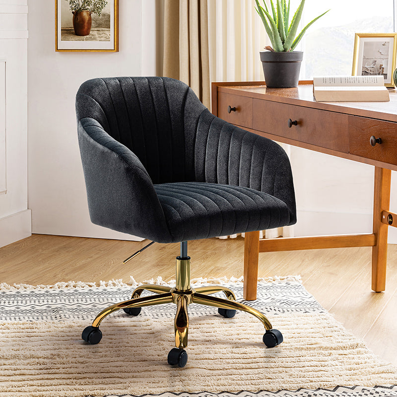 Luxury Velvet Office Chair - Ergonomic Desk Chair with Adjustable Height for Home & Workspace - Perfect for Remote Work, Gaming & Study