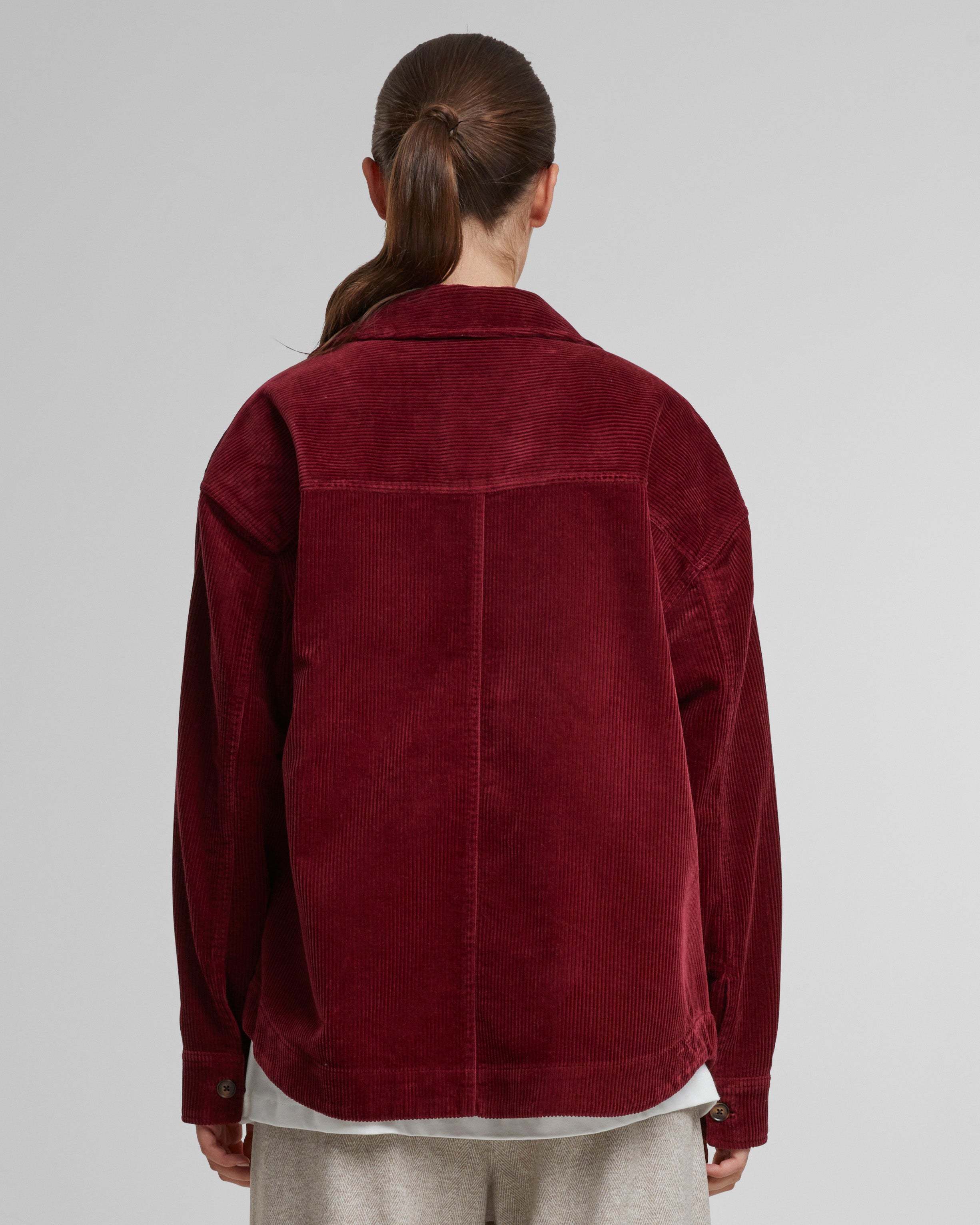 Corduroy Overshirt for Men - Burgundy Wine Red Button Up Shirt Jacket | Casual Fall & Winter Layering, Outdoor Activities, Streetwear Fashion