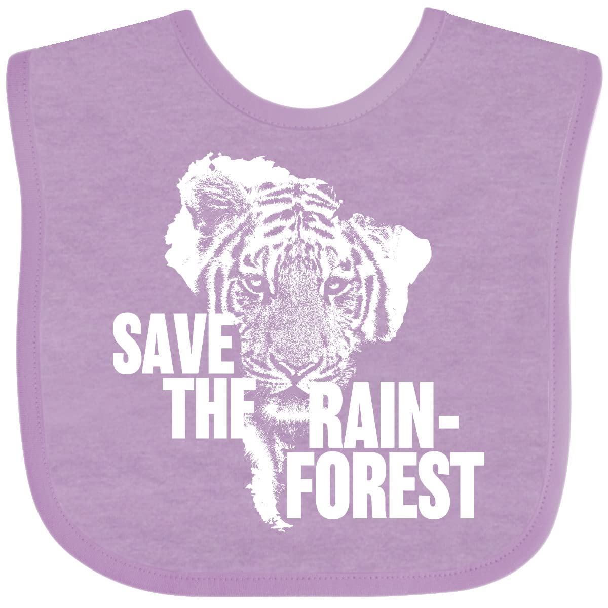 Save the Rainforest Tiger with South America Silhouette Baby Bib - Eco-Friendly Organic Cotton Drool Bib for Infants & Toddlers - Perfect for Feeding, Playtime & Photo Shoots
