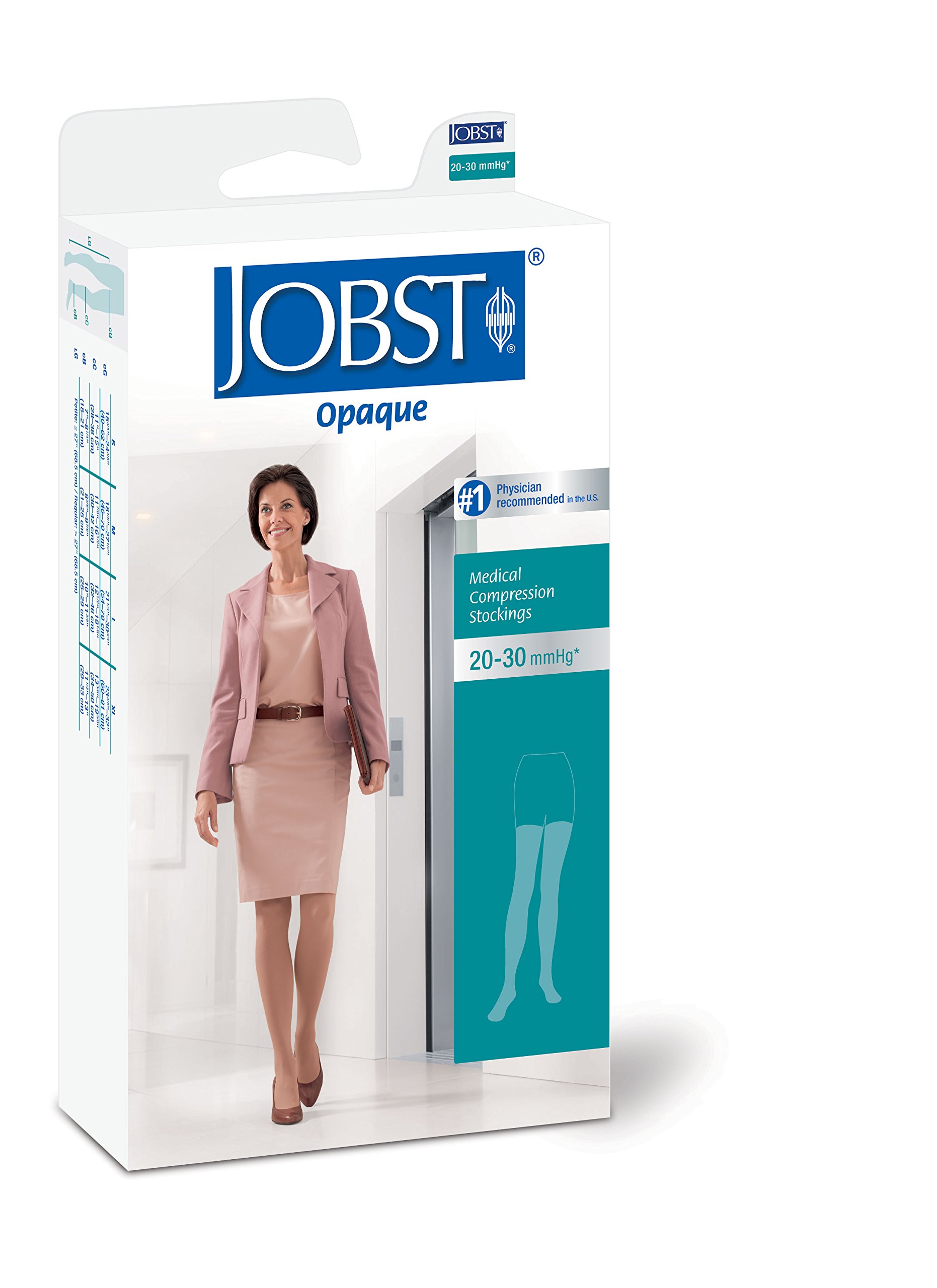 JOBST Women's 20-30 mmHg Thigh High Compression Stockings for Circulation & Swelling Relief - Cranberry, Medium - Perfect for Travel, Nursing & Varicose Vein Support