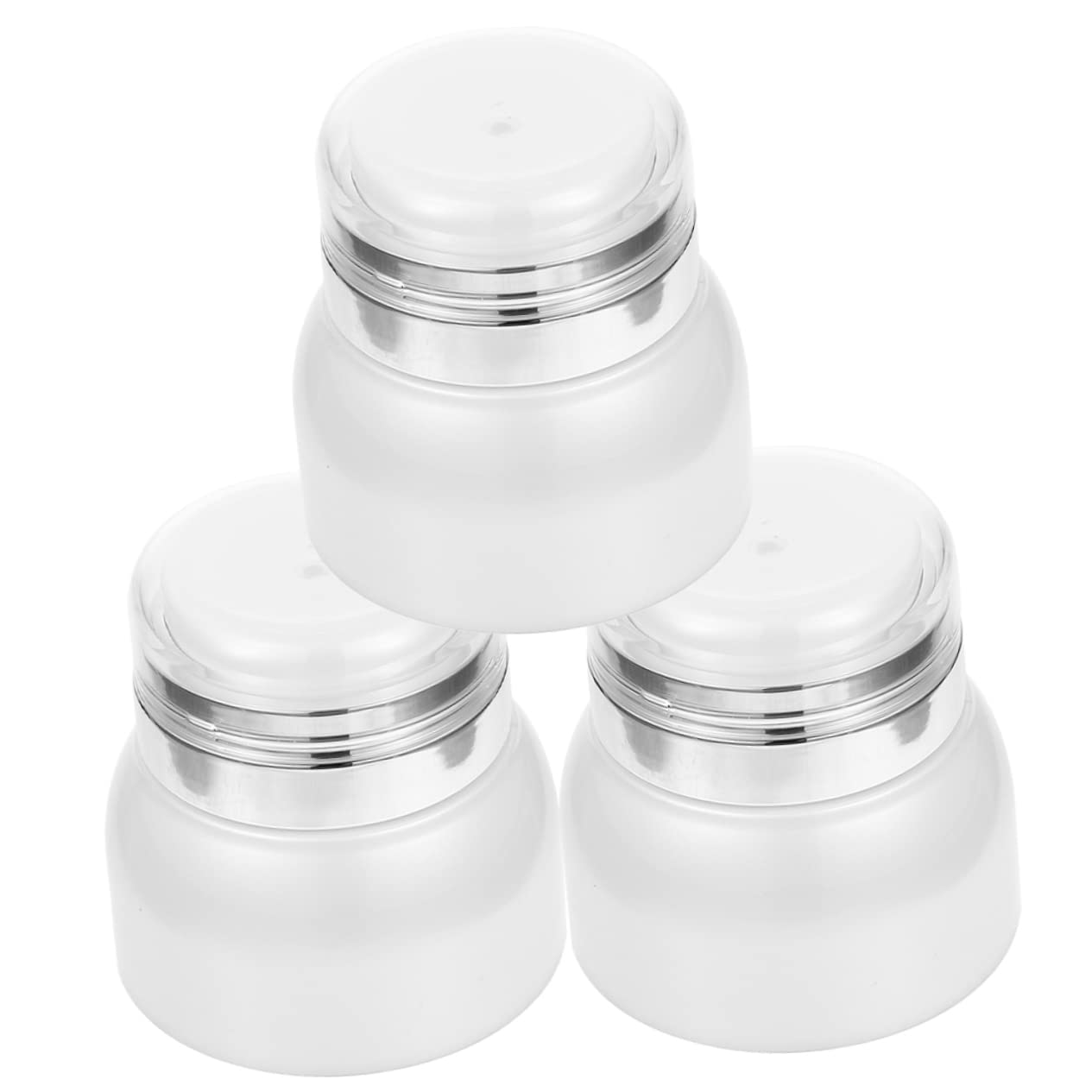 VALICLUD 3-Piece Travel-Sized Vacuum Cream Jar Set - Mini Leakproof Cosmetic Containers for Lotion, Cream & Toiletries | Perfect for Women's Travel Essentials, Airplane Carry-On & Daily Skincare Routine