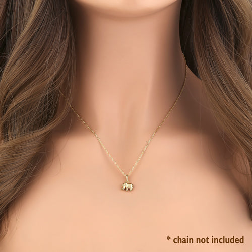 14K Solid Yellow Gold Small Elephant Pendant Necklace - Dainty Animal Jewelry Gift for Women, Perfect for Birthday, Anniversary & Everyday Wear