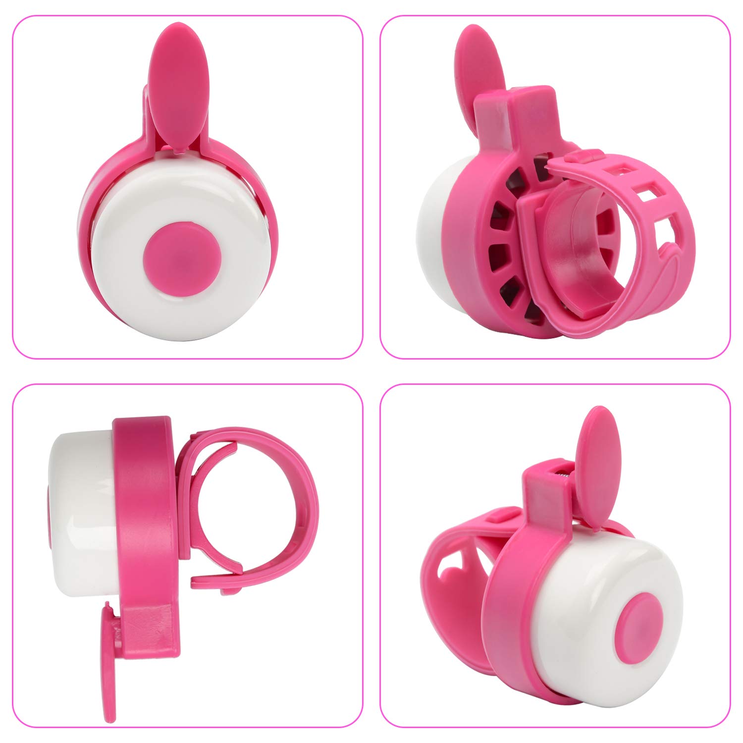 **Kids Bike Basket for Girls & Boys - Cute Cartoon Front Handlebar Storage Basket with Streamers & Bell - Perfect for Scooters & Bicycles - Pink**    *(Use: Ideal for school rides, picnics, or carrying toys & snacks on family bike trips!)*