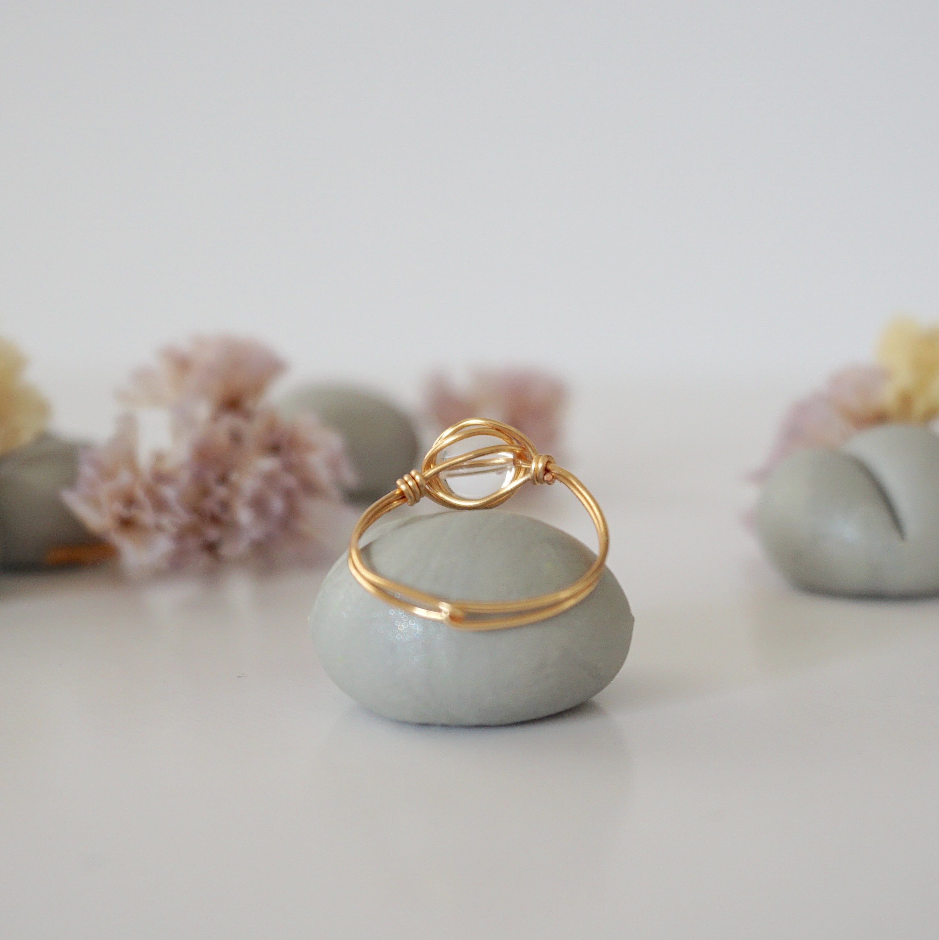 Simple Birthstone Ring - Clear Quartz (Rock Crystal) for Women | Elegant & Minimalist Jewelry | Perfect for Gifts, Anniversaries & Everyday Wear