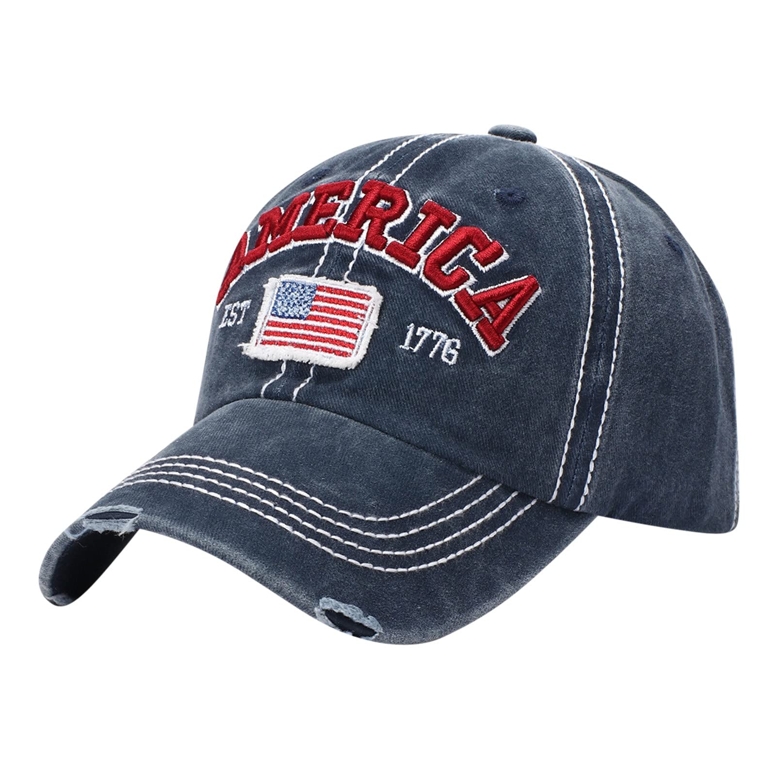 WYTong Unisex Baseball Cap - Adjustable American Flag Fishing Hat with Vintage Washed & Worn Look - Perfect for Outdoor Sports, Hiking, and Sun Protection