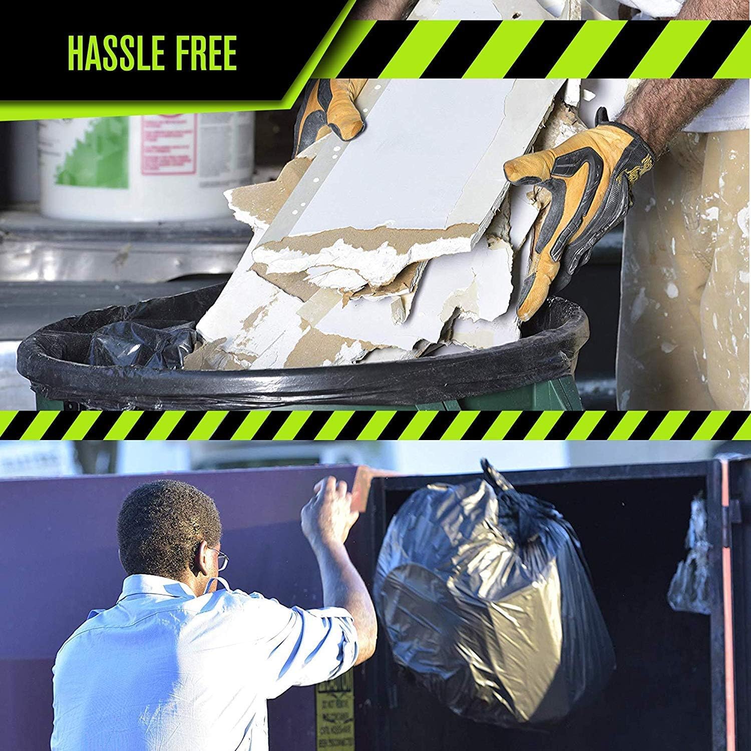 Heavy Duty 95-96 Gallon Trash Can Liners - 2.0 MIL Thick Garbage Bags (50 Pack) - Extra Large Commercial Grade for Toter, Construction, Yard Waste, Industrial Use - Perfect for Contractors, Commercial Kitchens, and Garage Cleanup