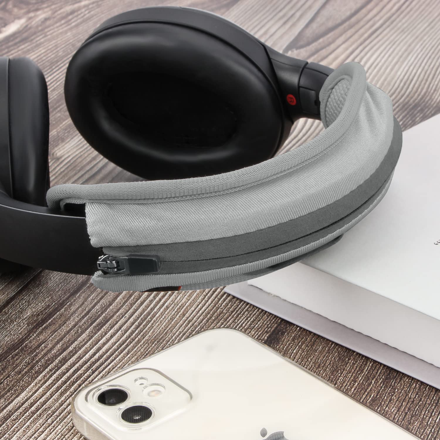 Universal Replacement Headphone Headband Cover - Soft Cushion Pad Compatible with Sony, Bose, Beats, JBL - Noise Canceling Stereo Headset Protector (Silver Grey) - Perfect for Office, Travel & Gaming Comfort