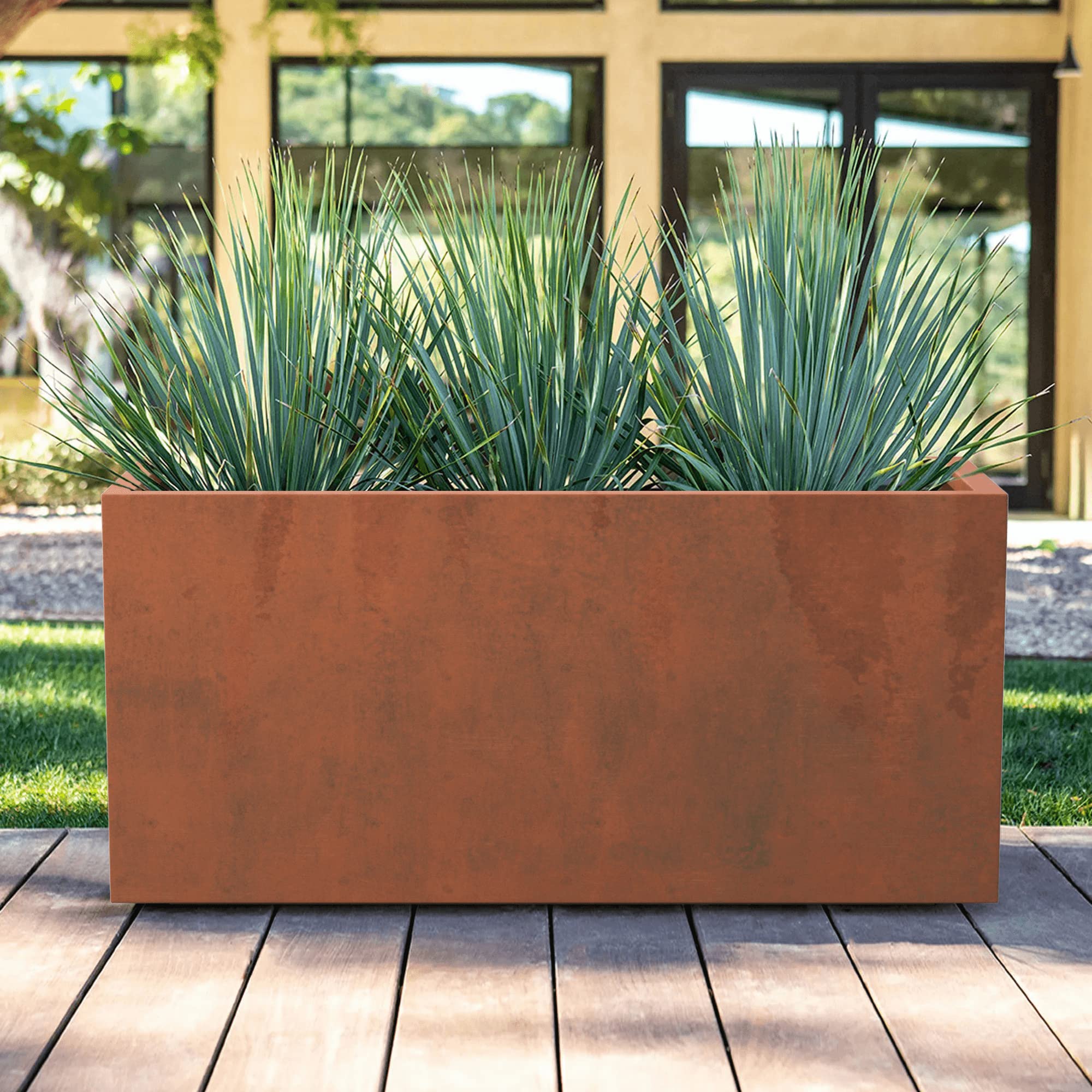 Elevens Corten Steel Raised Garden Bed Planter Box - Durable Metal Planter for Indoor/Outdoor Plants, Vegetables, Flowers - Perfect for Patio, Balcony, Backyard Gardening & Home Decor (Brown)