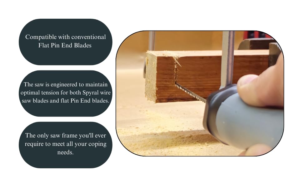 360° FreeStyle Coping Saw with Spiral Teeth for Multi-Directional Cutting - Includes 5 Premium Spiral Blades - Perfect for Woodworking, DIY Projects & Crafting