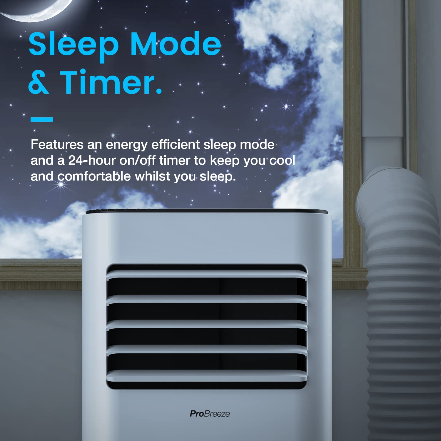 Pro Breeze 4-in-1 Portable Air Conditioner 7000 BTU - Energy Efficient Cooling Unit with Remote Control, 24H Timer & Window Vent Kit - Perfect for Bedroom, Office & Small Spaces