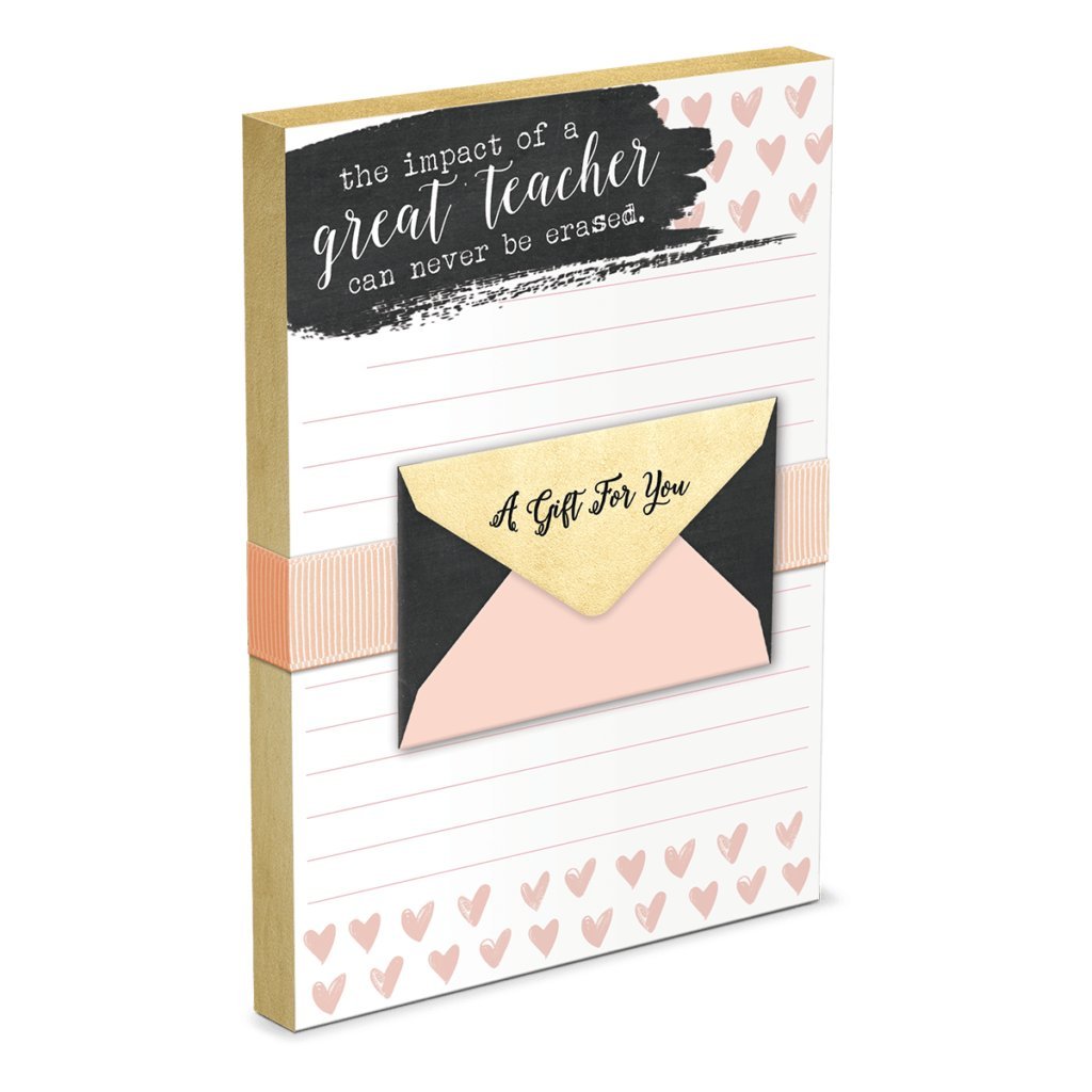 Punch Studio Lady Jayne Teacher Notepad with Heart Chalk Design - Perfect for Classroom Notes, Teacher Appreciation Gifts & School Supplies