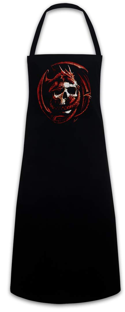 Urban Backwoods Skull & Dragon BBQ Apron for Men & Women - Heavy Duty Cotton Cooking Apron with Adjustable Neck Strap & Pockets - Perfect for Grilling, Smoking, Baking & Outdoor Cooking