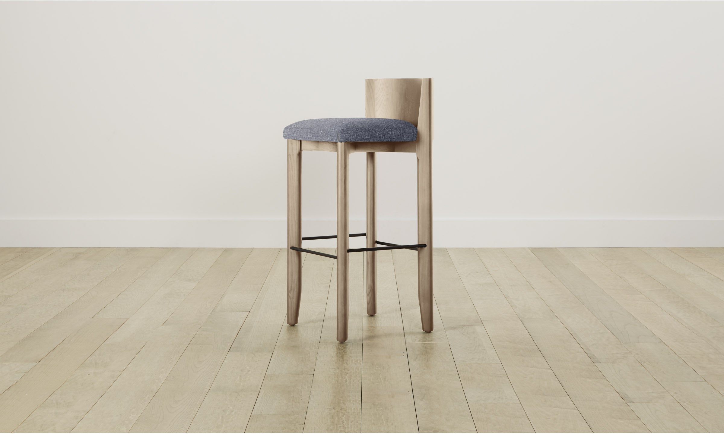 Premium Delancey Bar & Counter Stool with Heritage Belgian Linen Upholstery - Modern Kitchen Island & Home Bar Seating for Dining & Entertaining